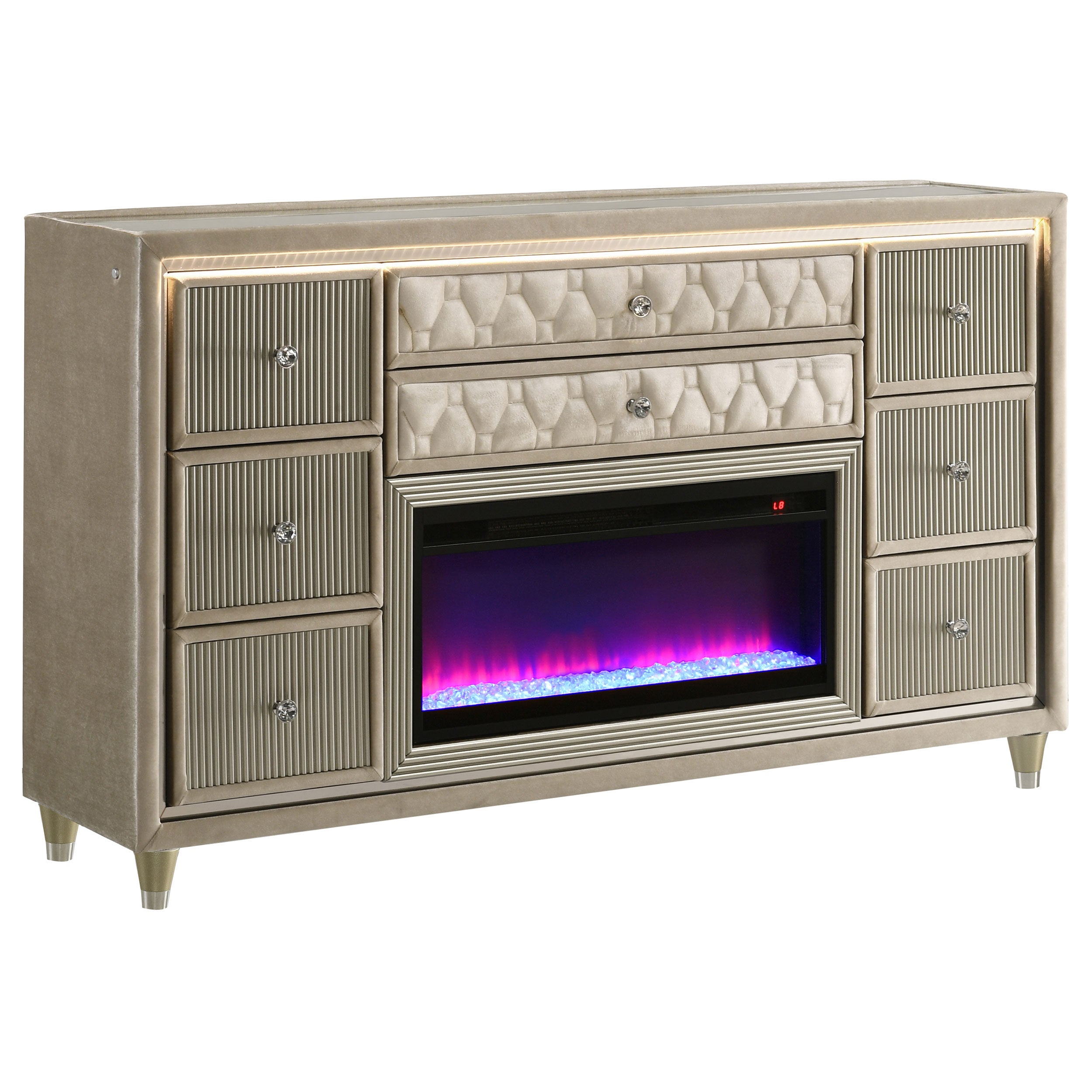 Lorient LED Dresser with Flame Visualizer - Luxury Home Furniture (MI)