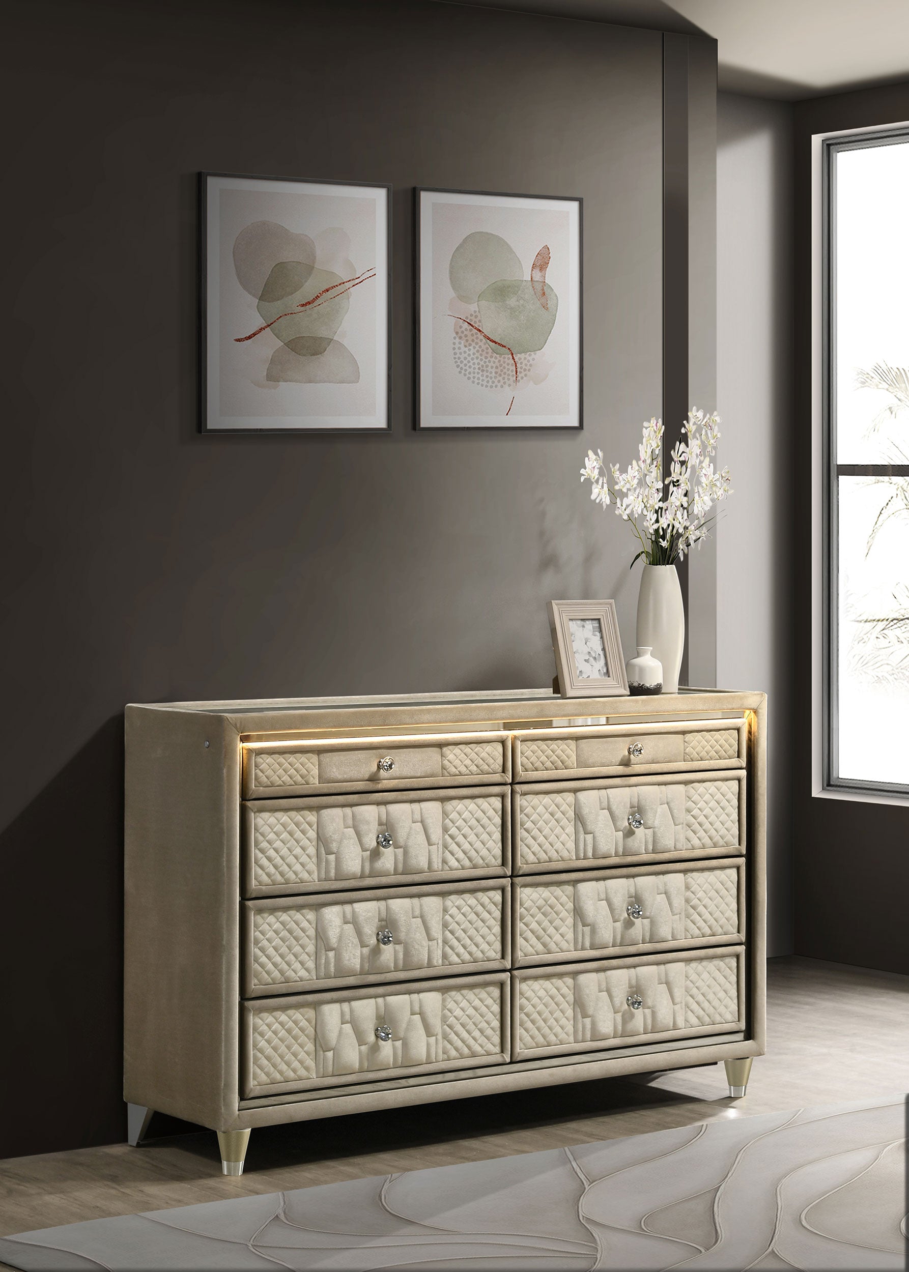 Lorient LED Dresser - Luxury Home Furniture (MI)