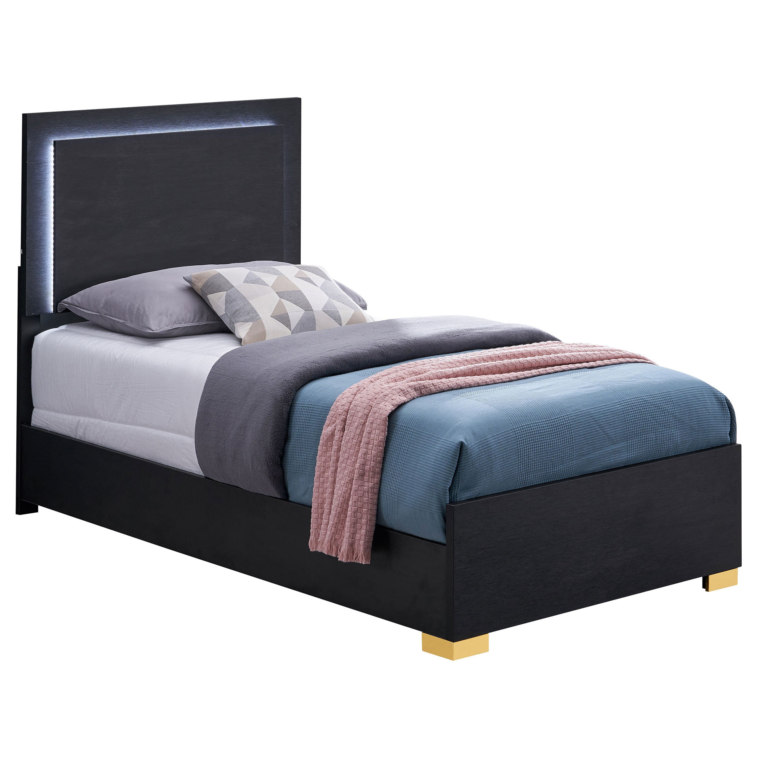Marceline Panel Bed with LED Lighting - Luxury Home Furniture (MI)