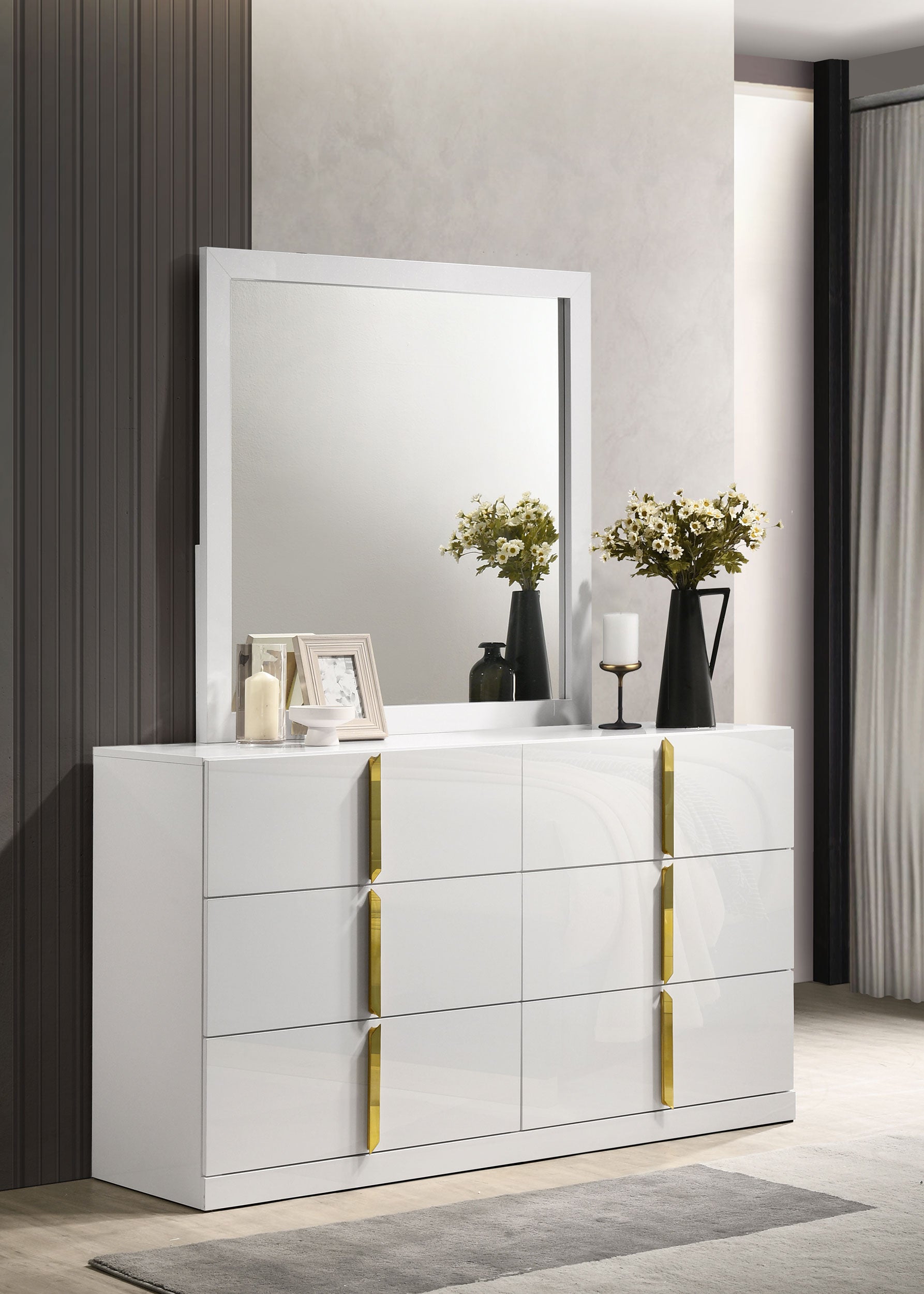 Ines Dresser with Mirror - Luxury Home Furniture (MI)