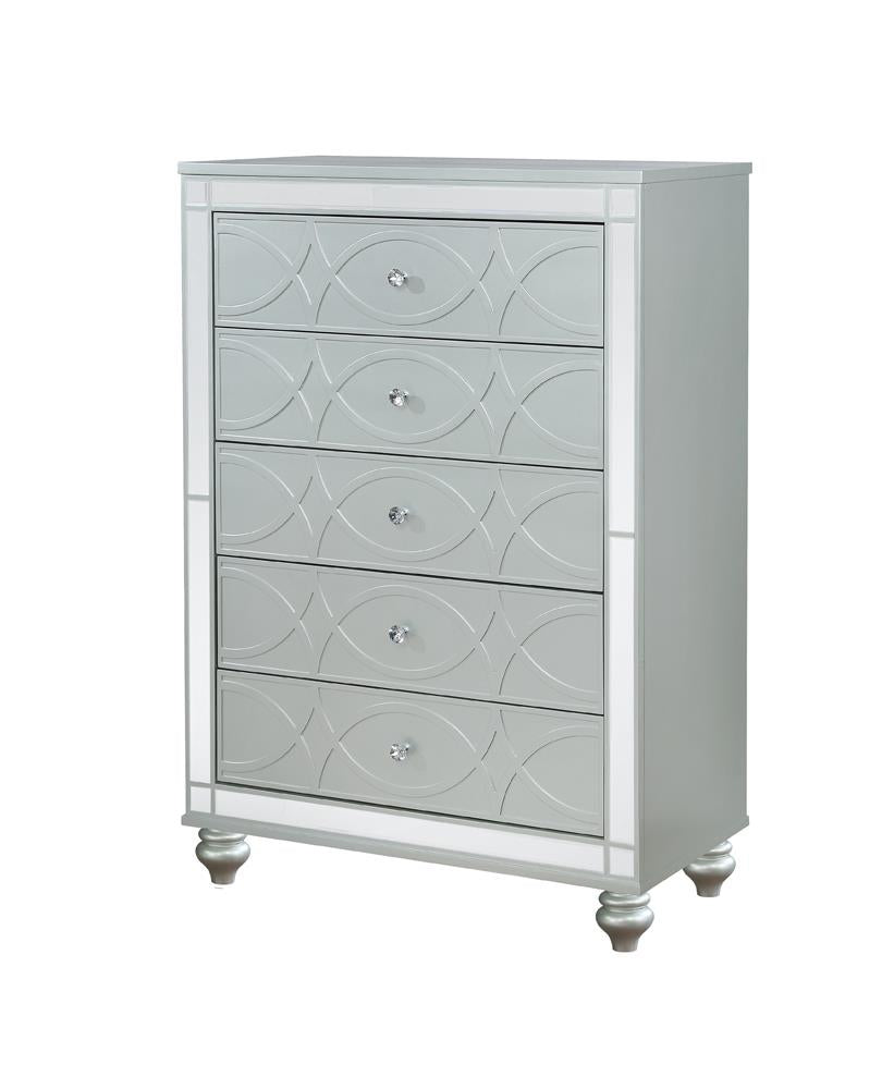 Gunnison 5-drawer Chest Silver Metallic - Luxury Home Furniture (MI)