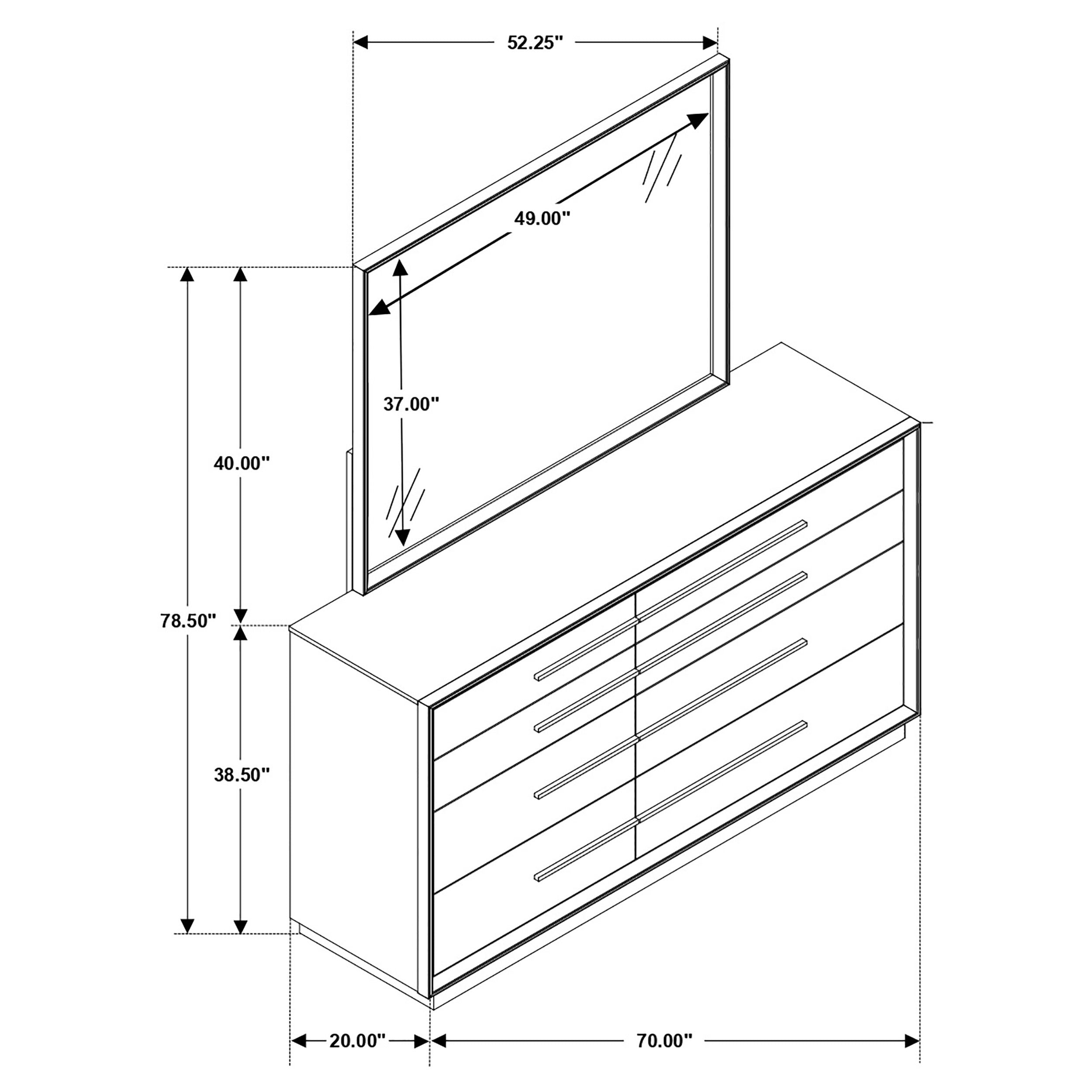 Durango Dresser with Mirror - Luxury Home Furniture (MI)