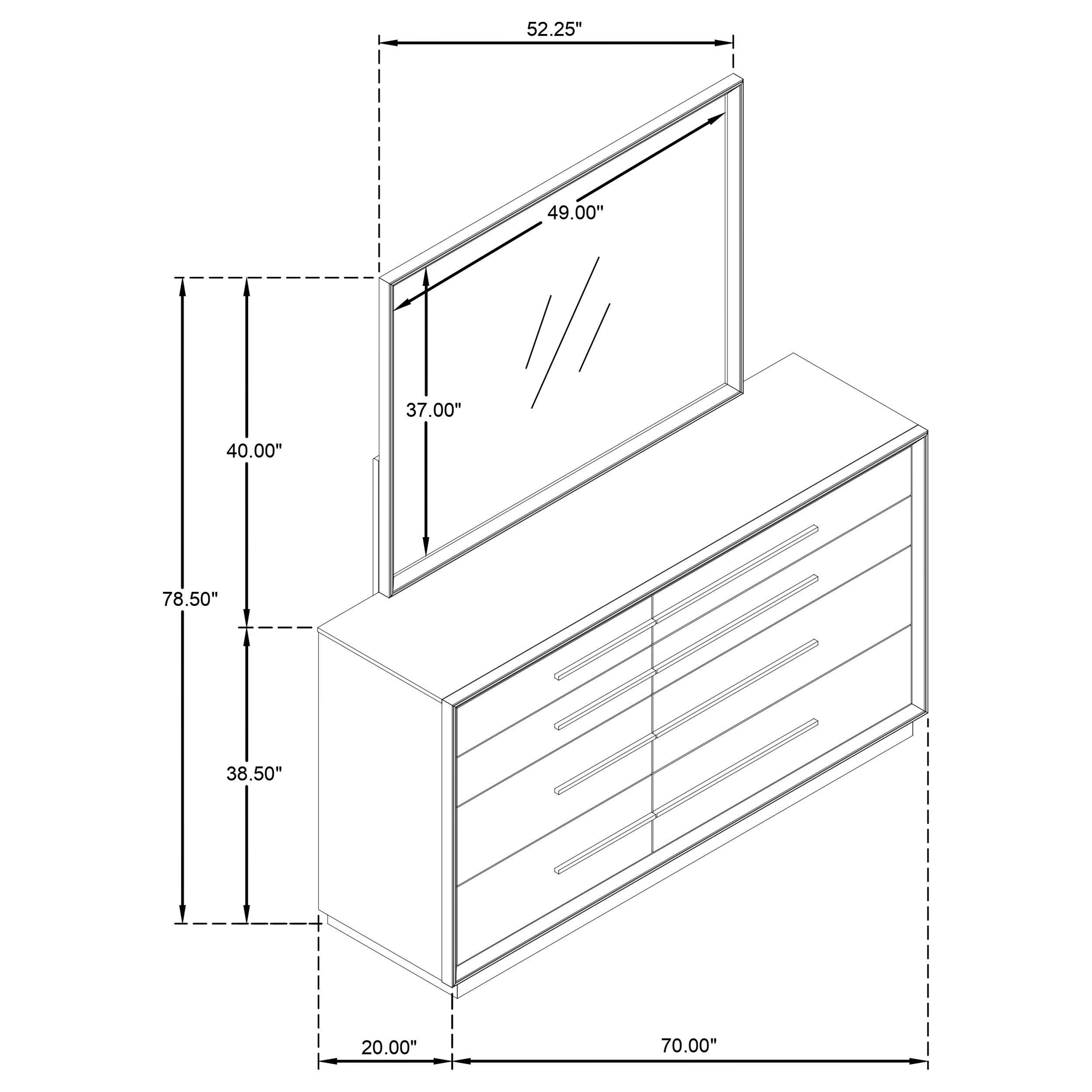 Durango Dresser with Mirror - Luxury Home Furniture (MI)