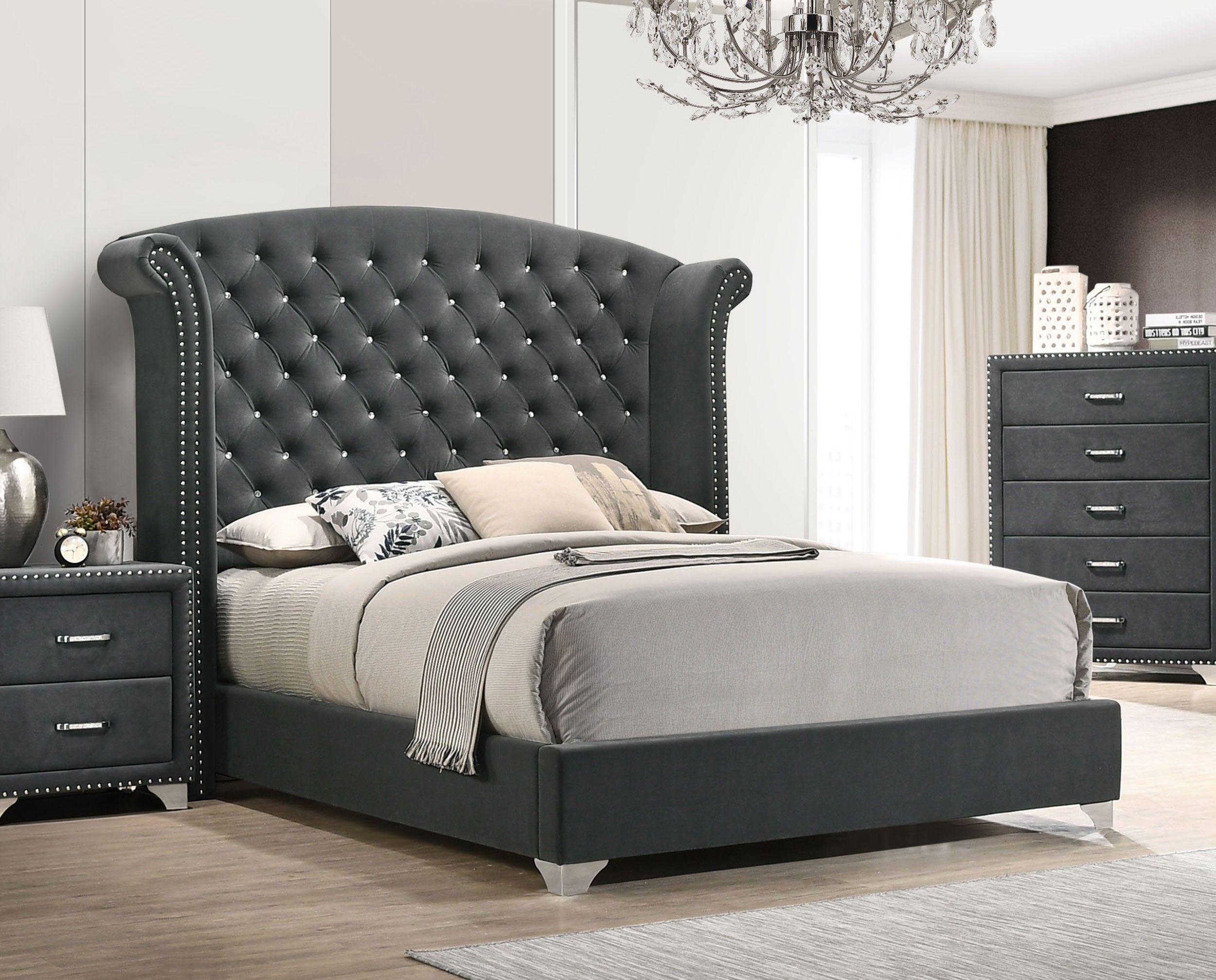 Melody Wingback Bed - Luxury Home Furniture (MI)