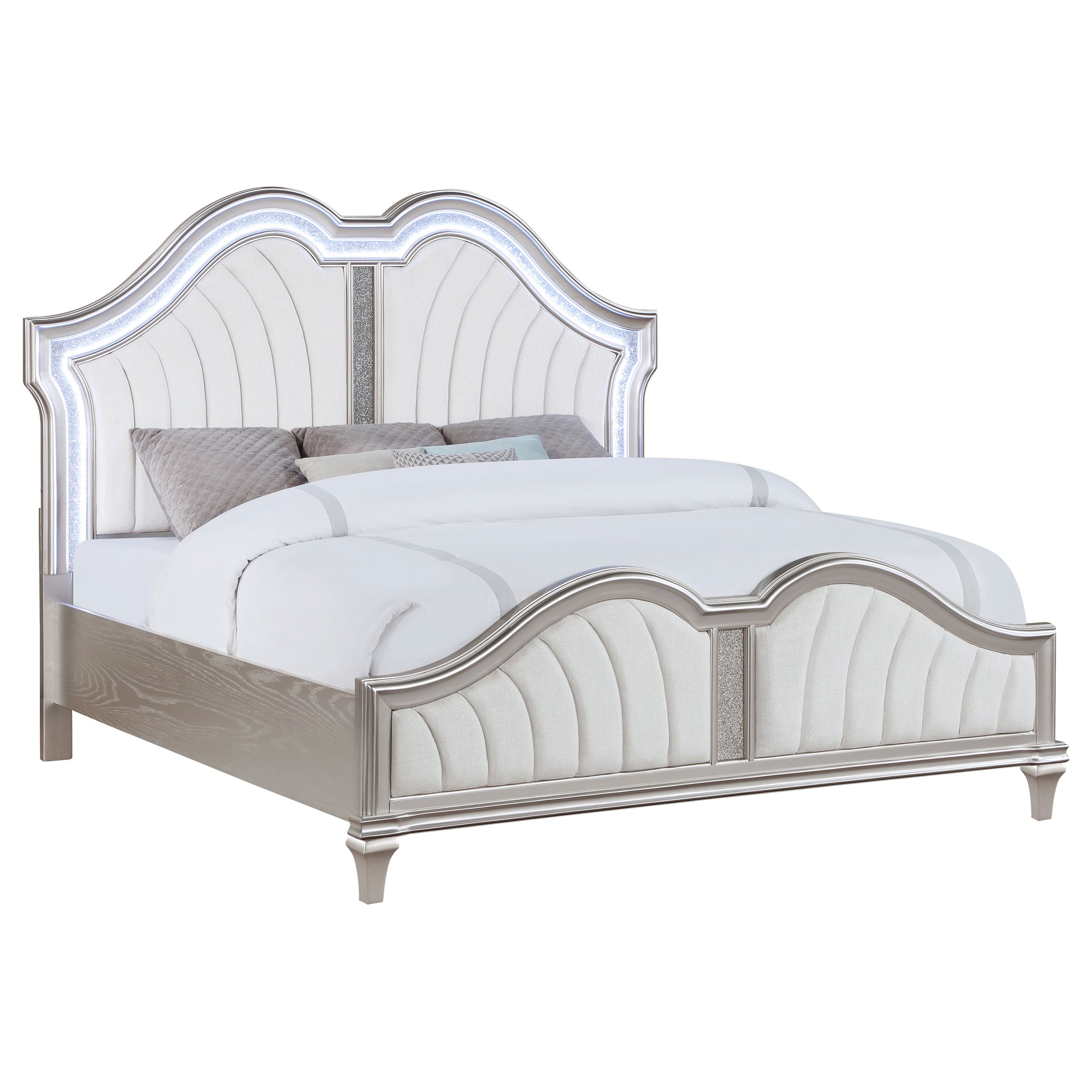 Evangeline Panel Bed with LED Lighting - Luxury Home Furniture (MI)