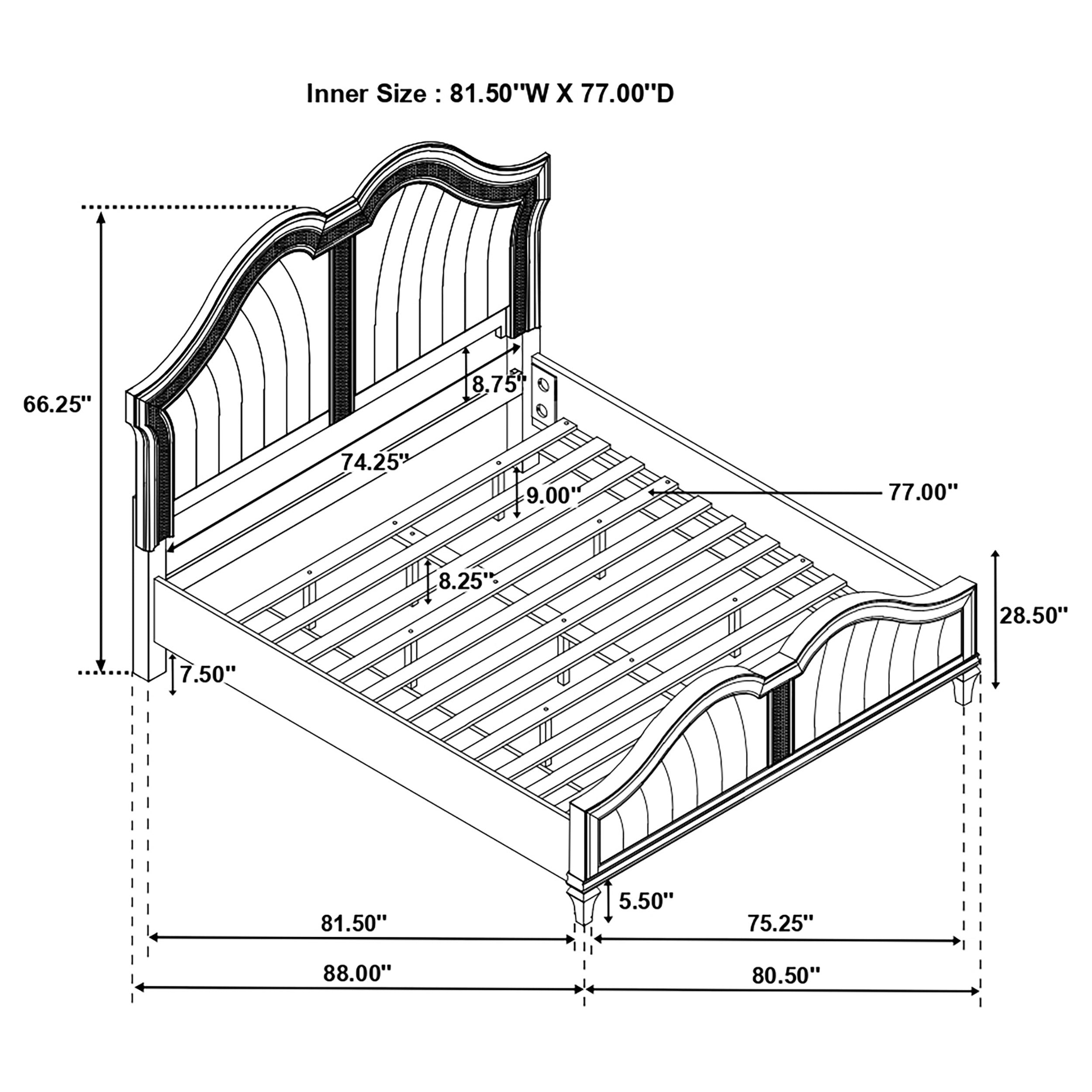 Evangeline Panel Bed with LED Lighting - Luxury Home Furniture (MI)