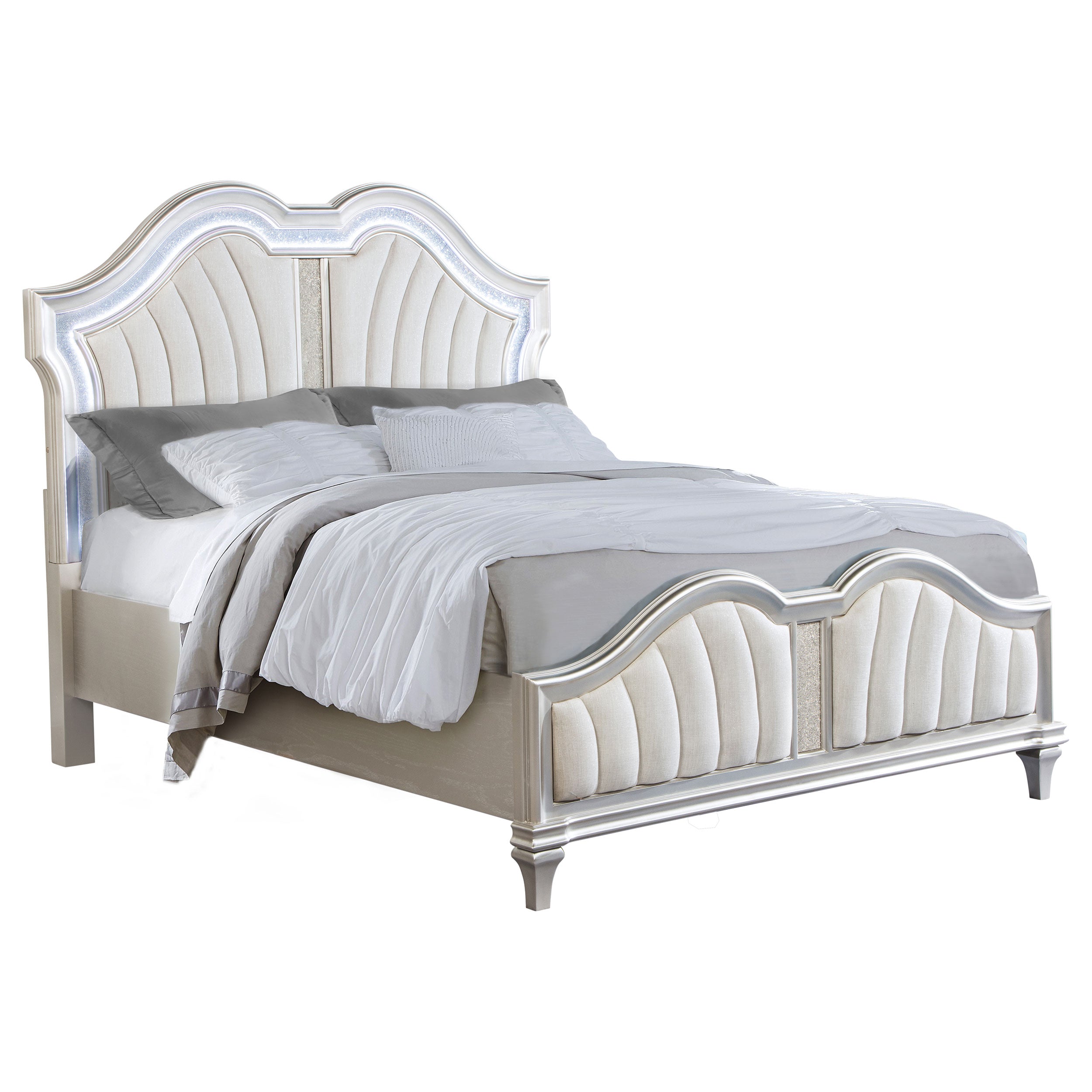 Evangeline Panel Bed with LED Lighting - Luxury Home Furniture (MI)