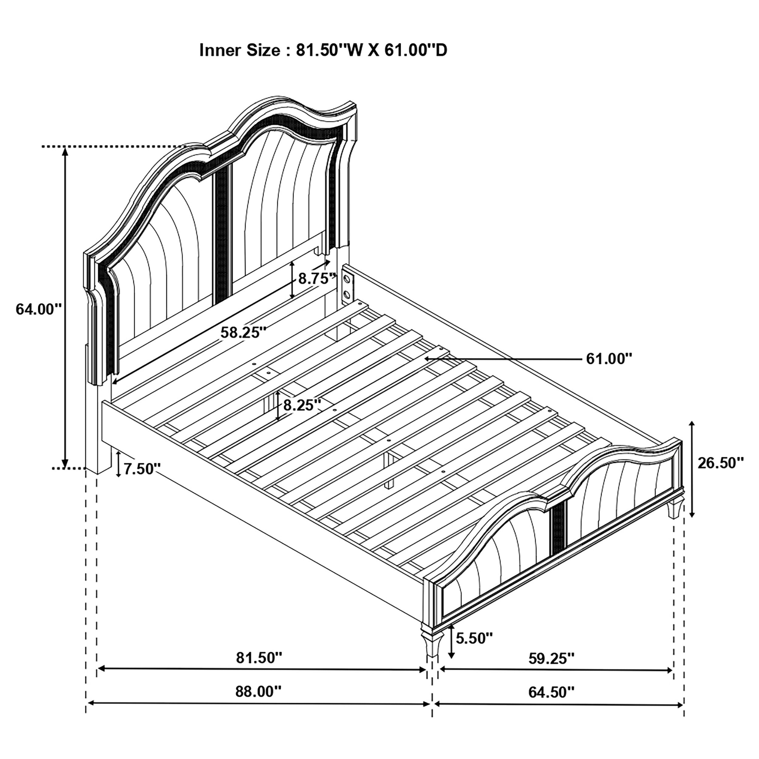 Evangeline Panel Bed with LED Lighting - Luxury Home Furniture (MI)