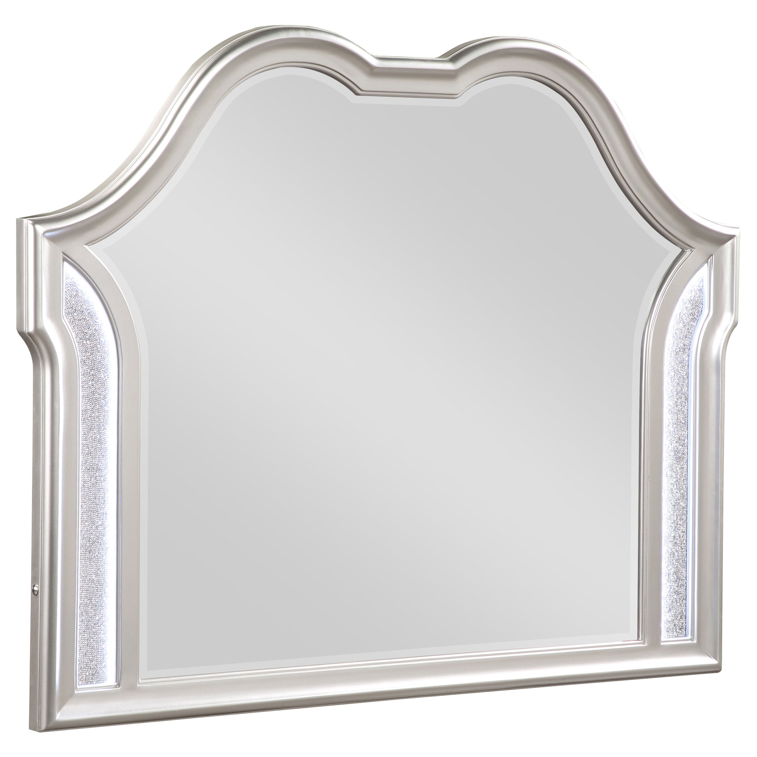 Evangeline Camel Top Dresser Mirror Silver Oak - Luxury Home Furniture (MI)