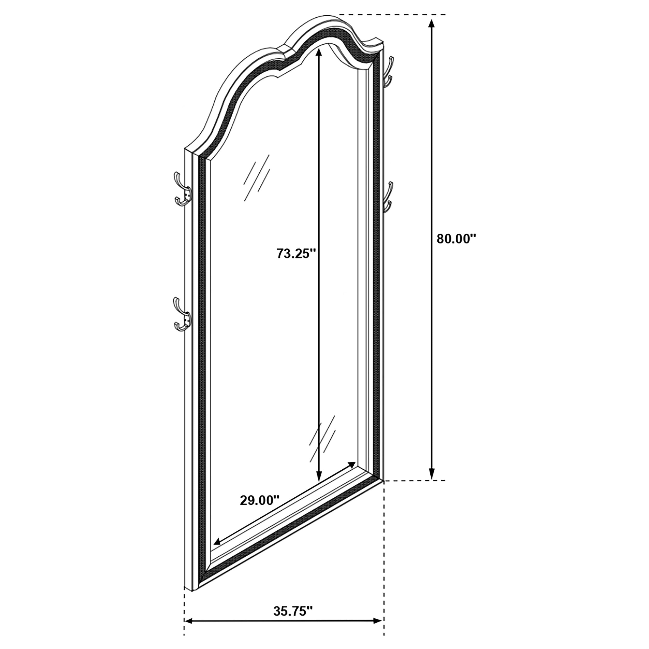 Evangeline Floor Mirror with LED Lighting