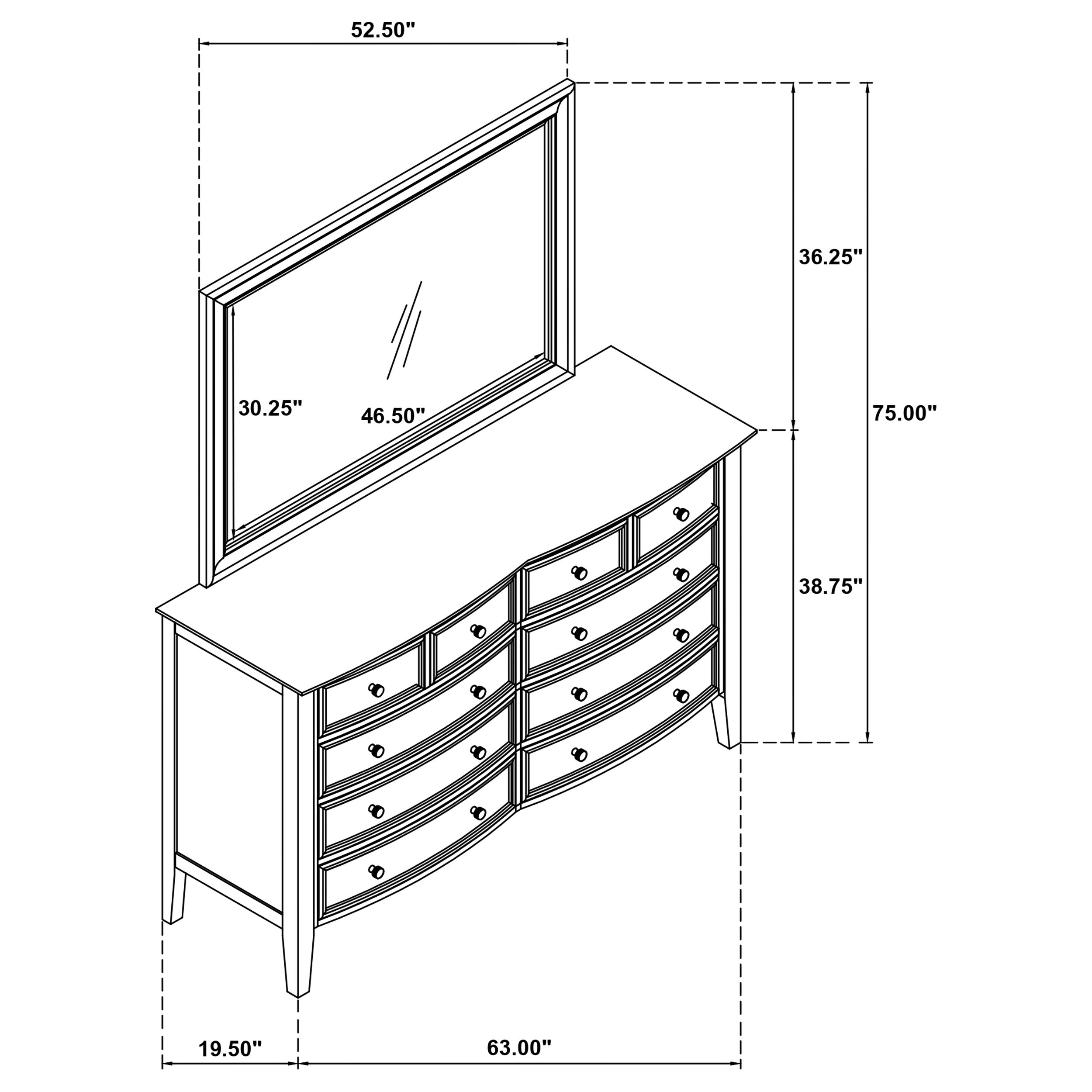 Bexhill Dresser with Mirror - Luxury Home Furniture (MI)