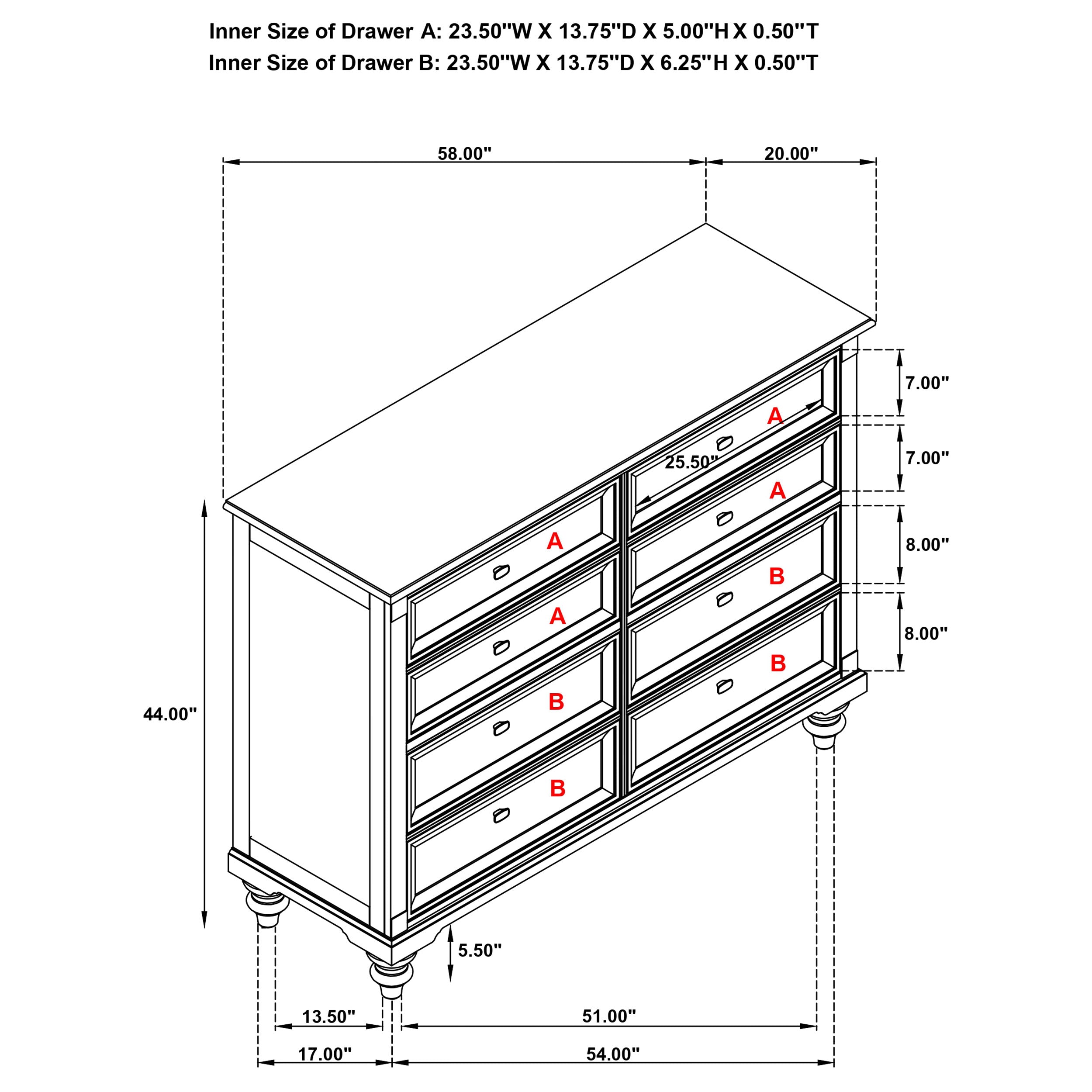 Andover Dresser - Luxury Home Furniture (MI)