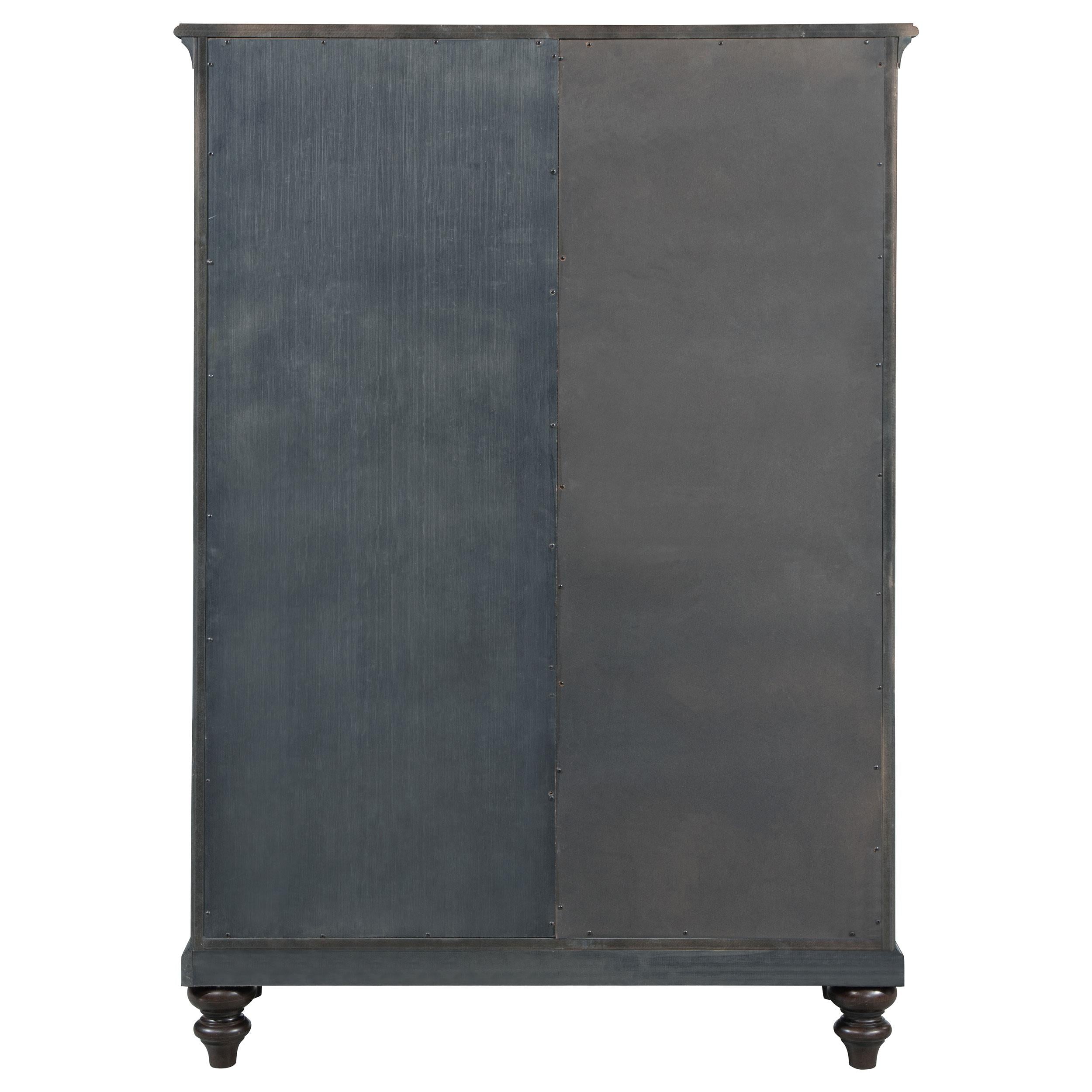 Andover 6-drawer Tempered Glass Door Chest Dark Oak - Luxury Home Furniture (MI)