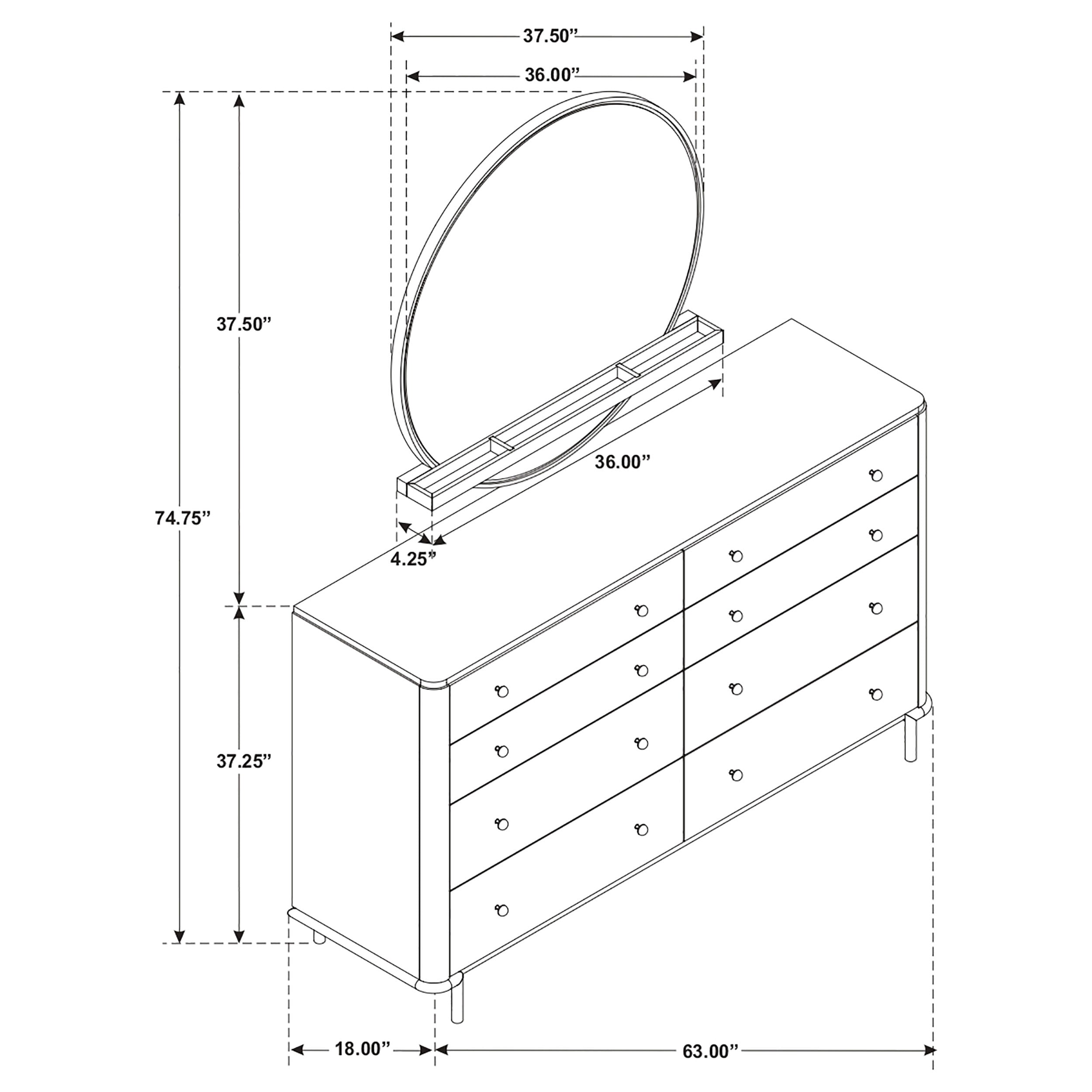 Arini Dresser with Mirror - Luxury Home Furniture (MI)