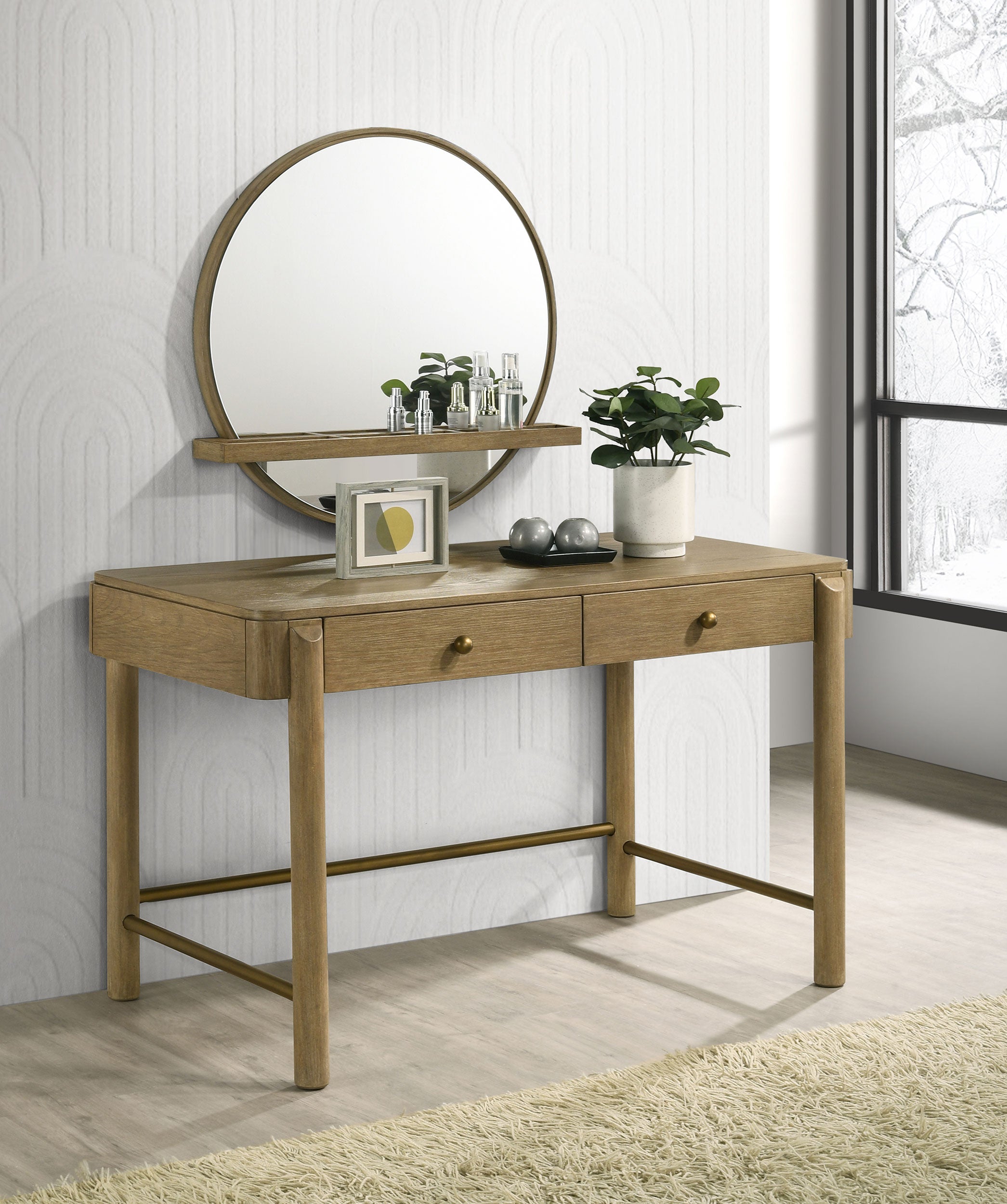 Arini Makeup Vanity Table with Wall Mirror - Luxury Home Furniture (MI)