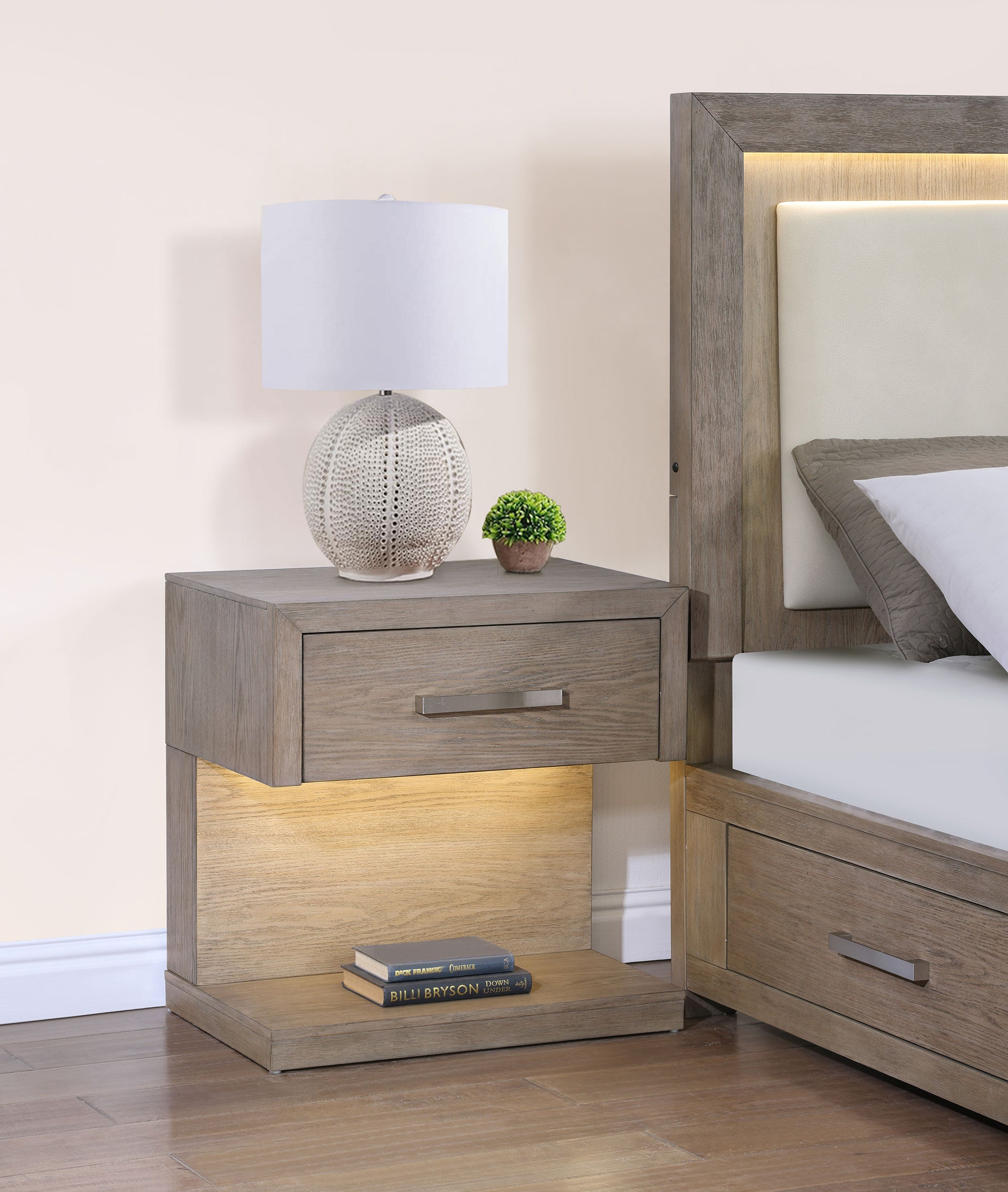 Kenora Nightstand with LED Lighting - Luxury Home Furniture (MI)