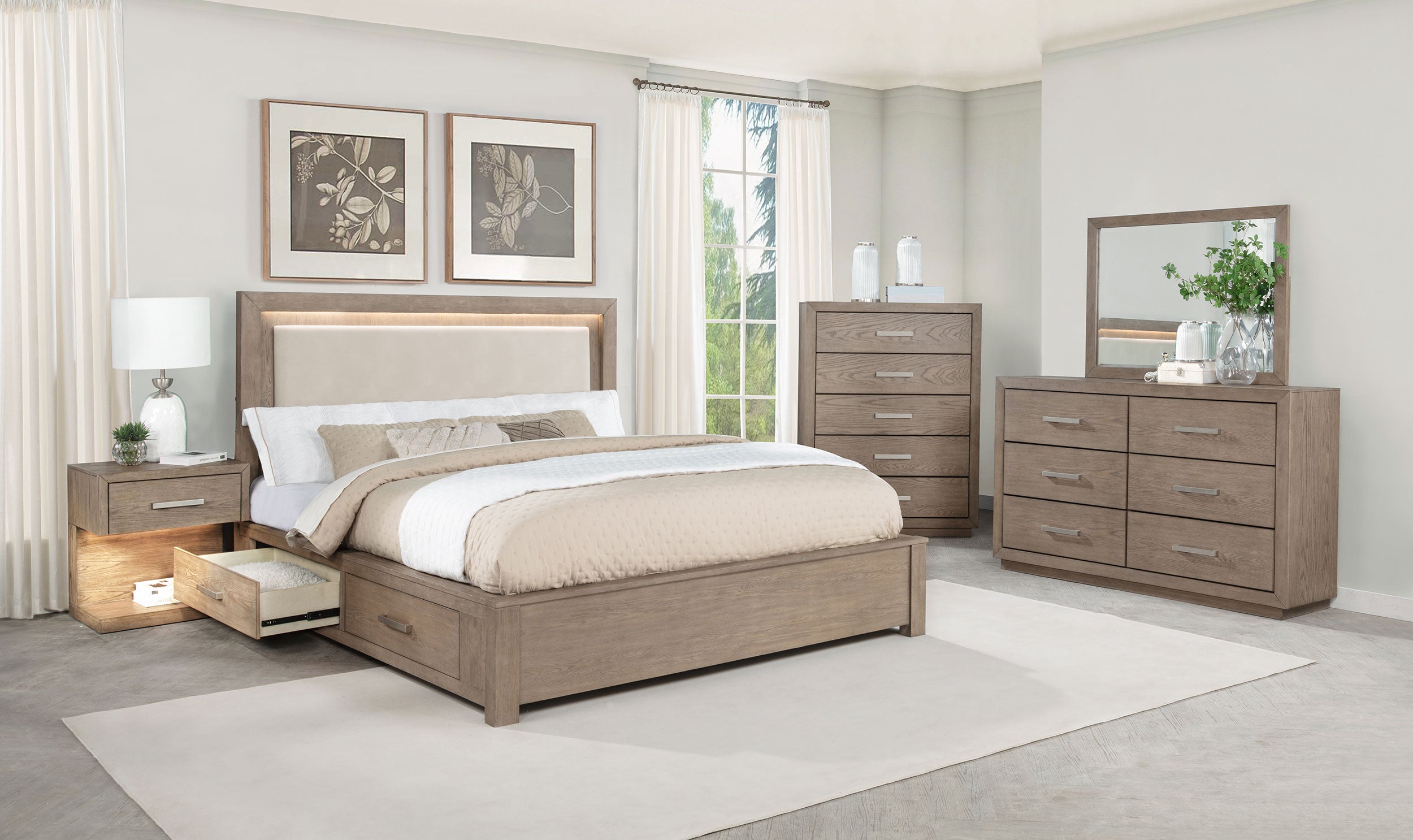 Kenora Nightstand with LED Lighting