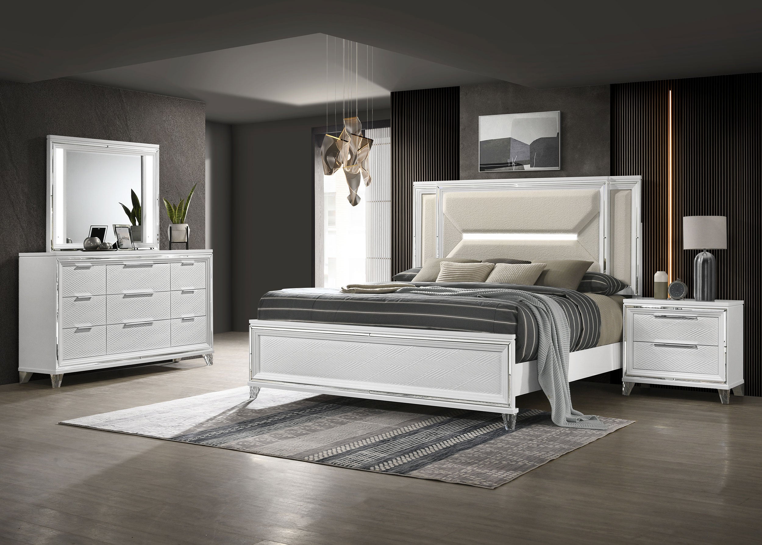 Marmore 4 Pc Bedroom Set - Luxury Home Furniture (MI)