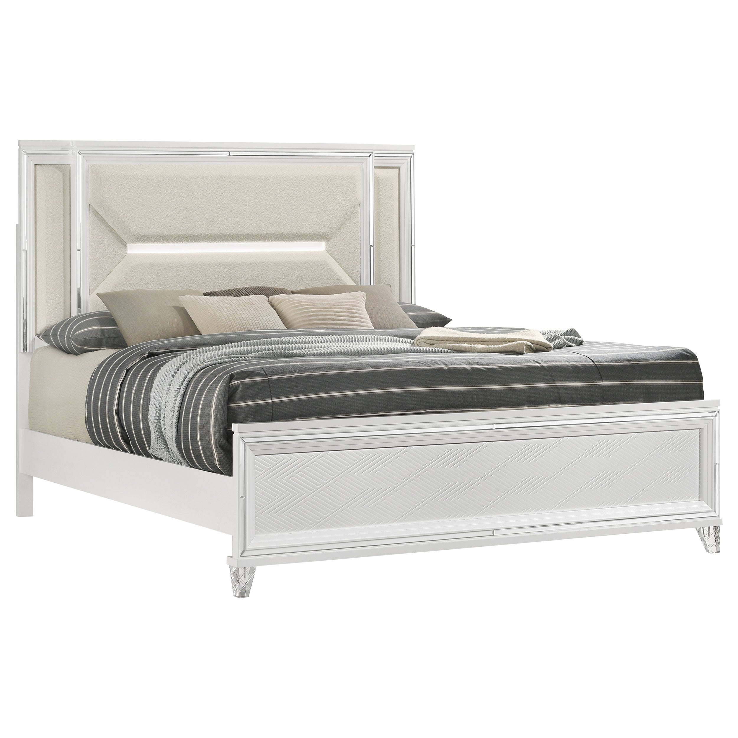 Marmore Panel Bed with LED Lighting - Luxury Home Furniture (MI)