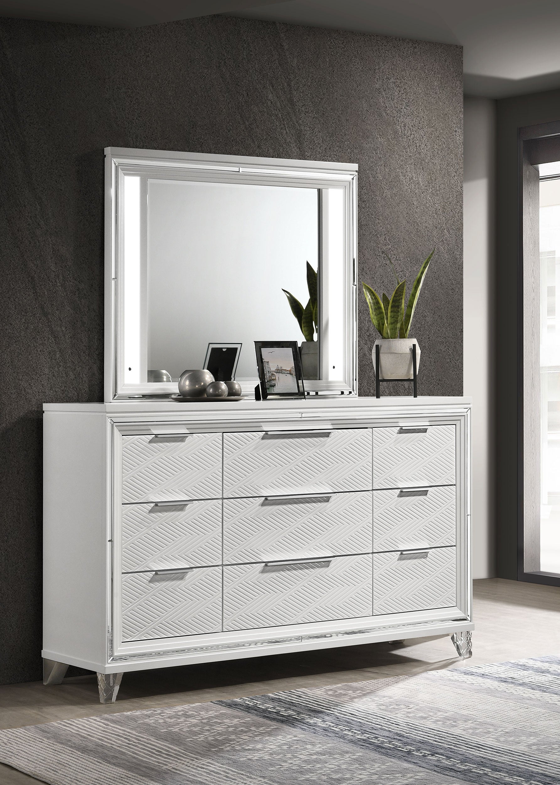 Marmore Dresser with Mirror - Luxury Home Furniture (MI)