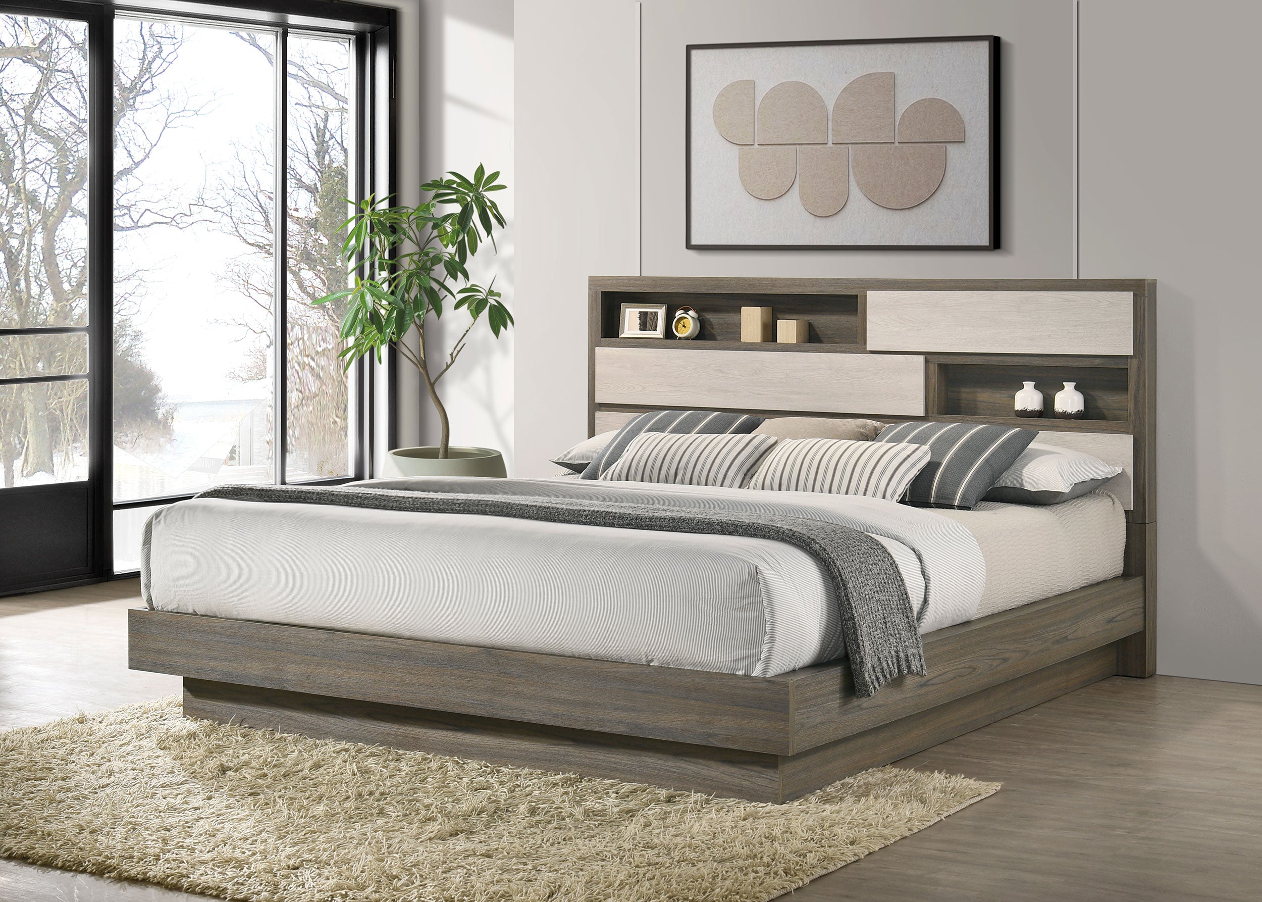 Fenwick Bookcase Platform Bed - Luxury Home Furniture (MI)
