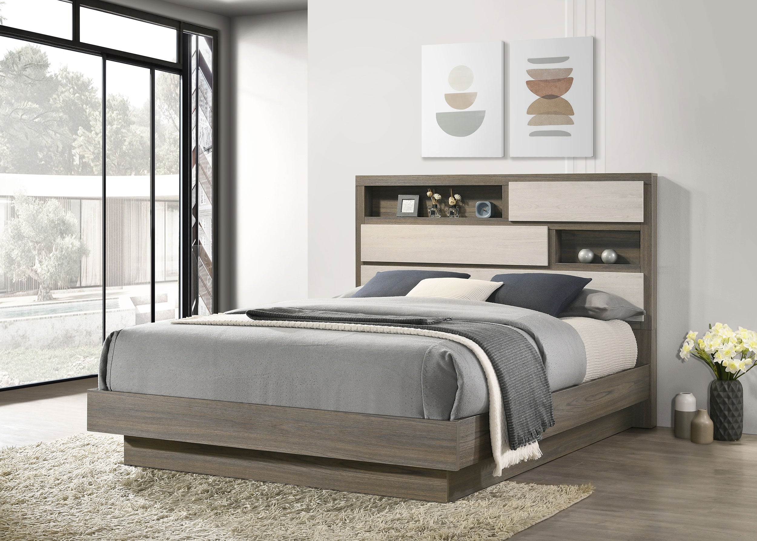 Fenwick Bookcase Platform Bed - Luxury Home Furniture (MI)