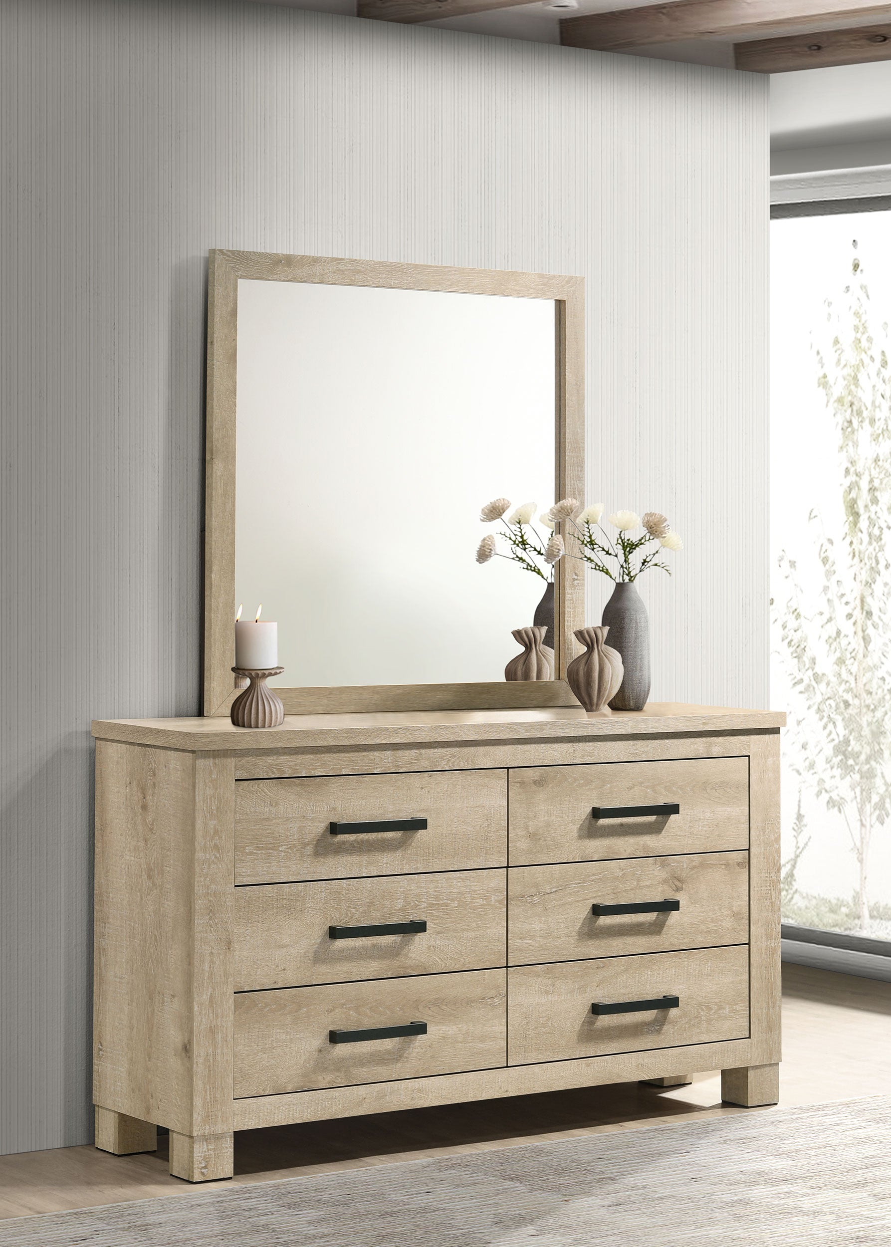 Oakglen Dresser with Mirror - Luxury Home Furniture (MI)