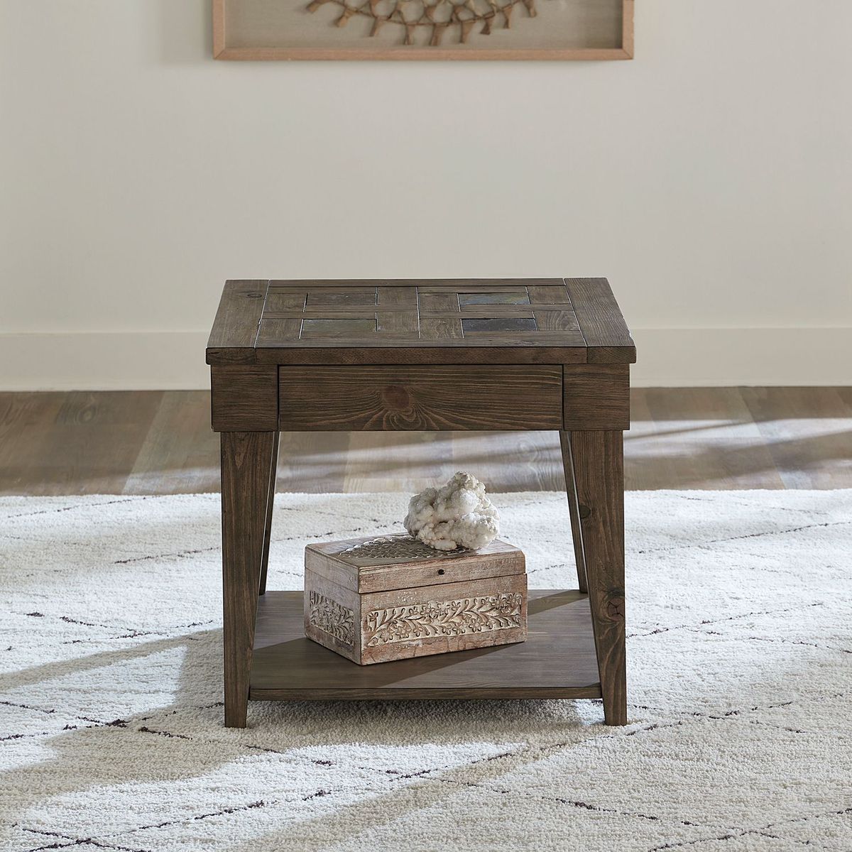 Liberty Furniture Arrowcreek End Table in Weathered Stone - Luxury Home Furniture (MI)