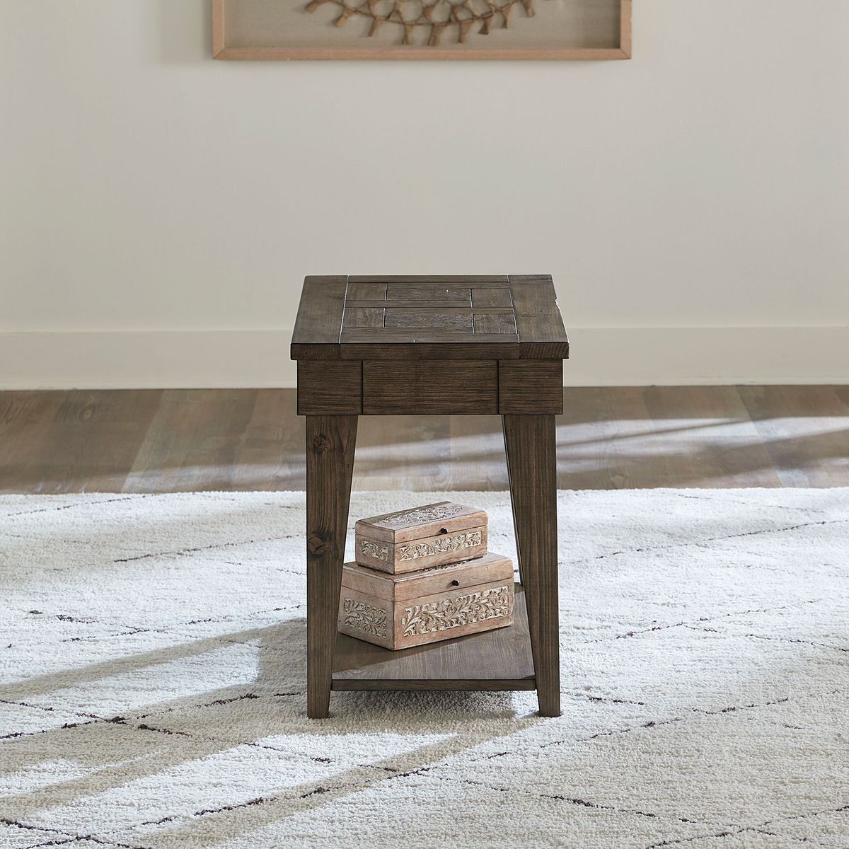 Liberty Furniture Arrowcreek Chair Side Table in Weathered Stone