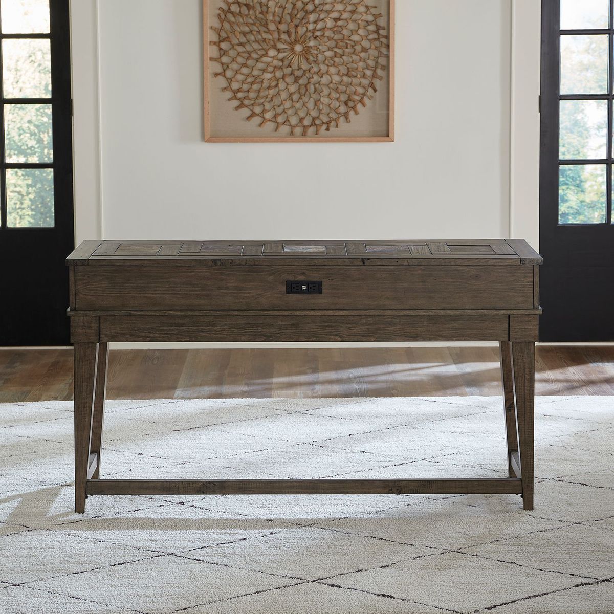 Liberty Furniture Arrowcreek Console Bar Table in Weathered Stone - Luxury Home Furniture (MI)