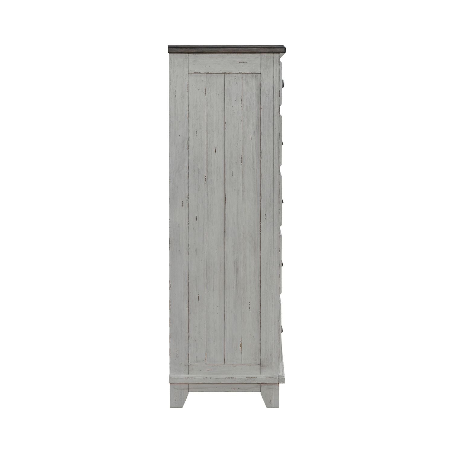 River Place 6 Drawer Chest in Riverstone White and Tobacco