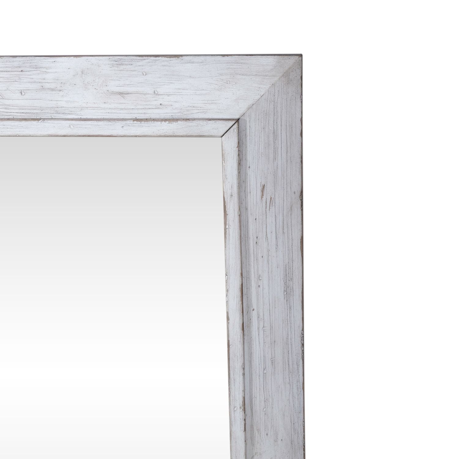River Place Mirror in Riverstone White and Tobacco