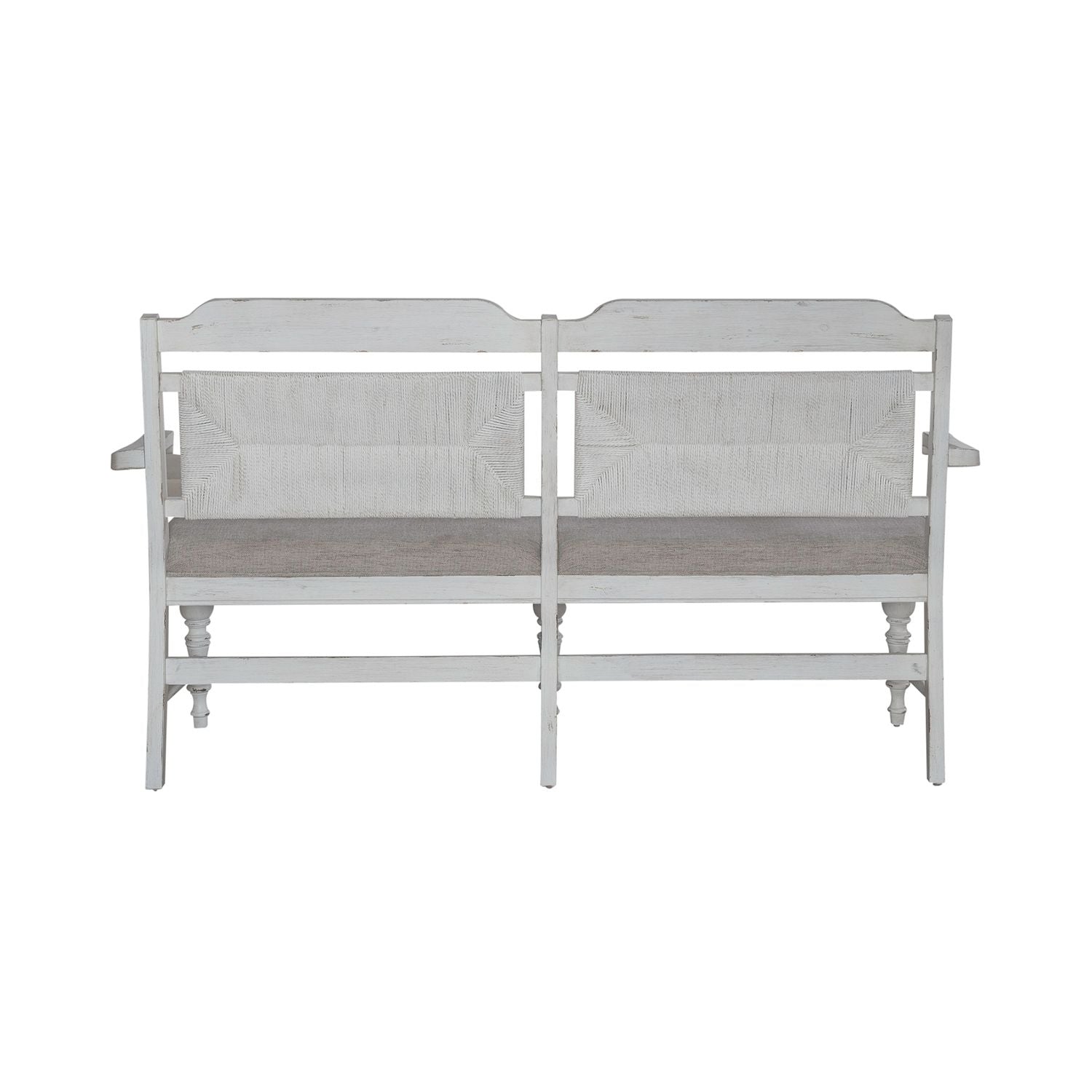 River Place Panel Back Bench in Riverstone White & Tobacco image