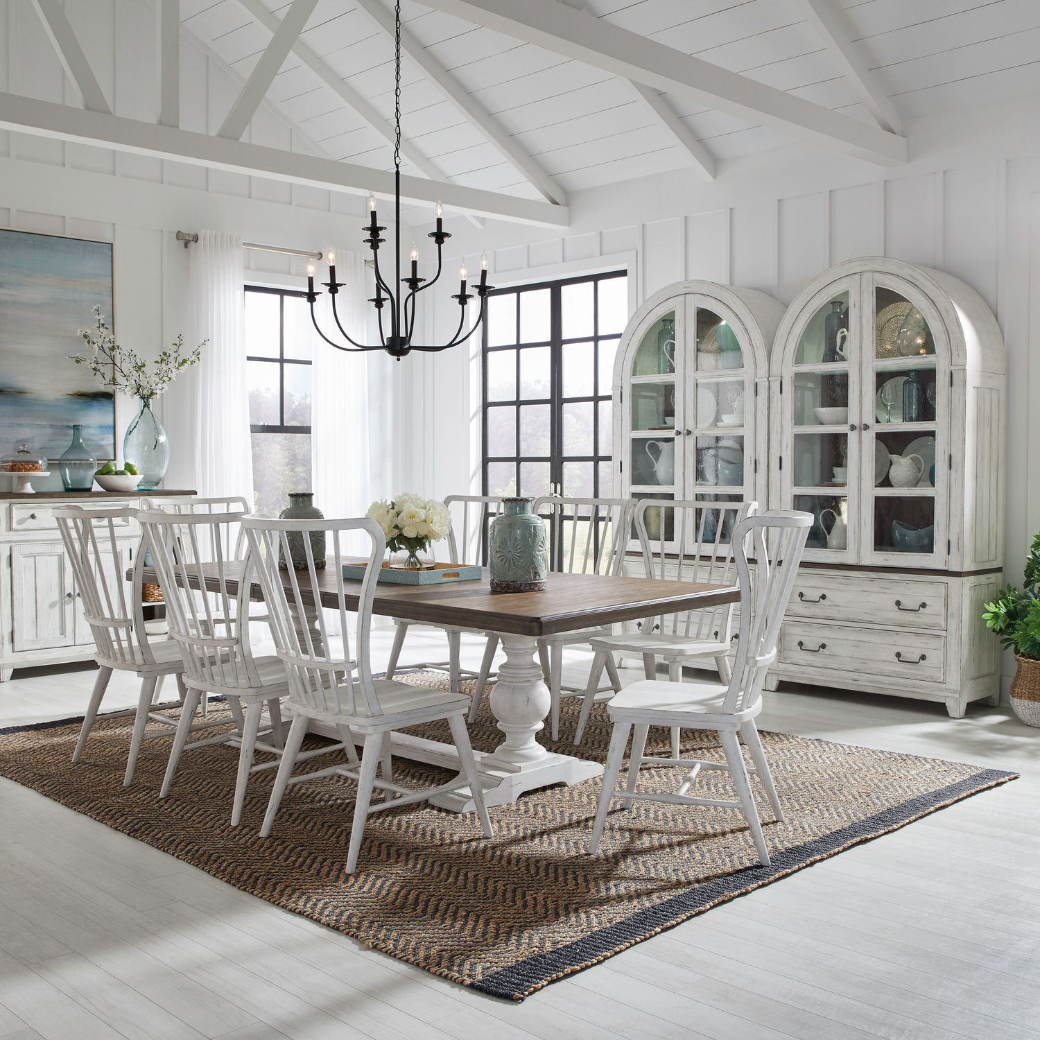 River Place 9 Piece Trestle Table Set image