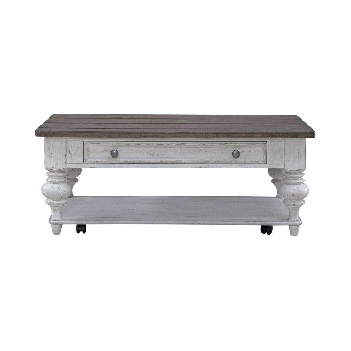 Liberty Furniture River Place Cocktail Table in Riverstone White & Tobacco - Luxury Home Furniture (MI)