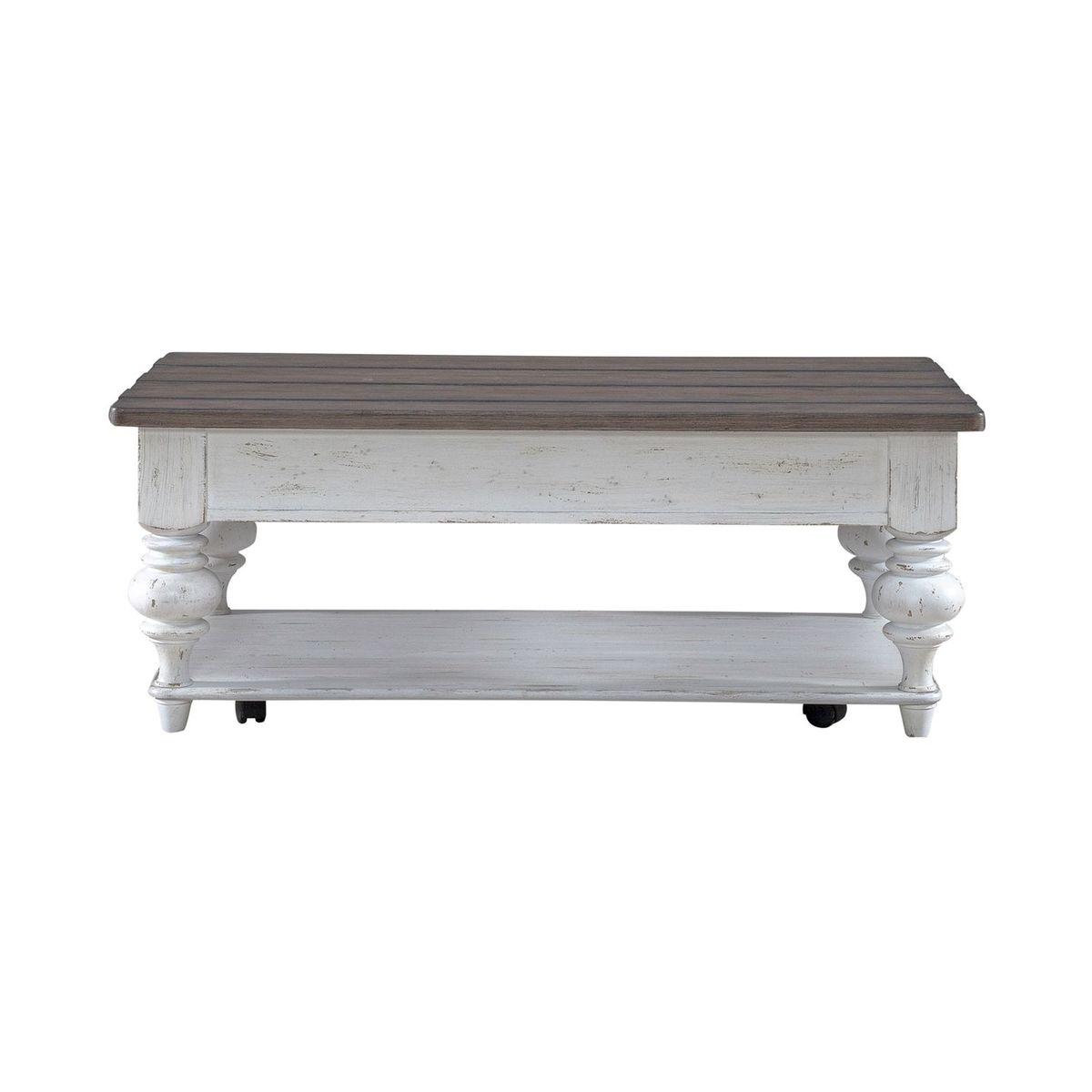 Liberty Furniture River Place Cocktail Table in Riverstone White & Tobacco - Luxury Home Furniture (MI)