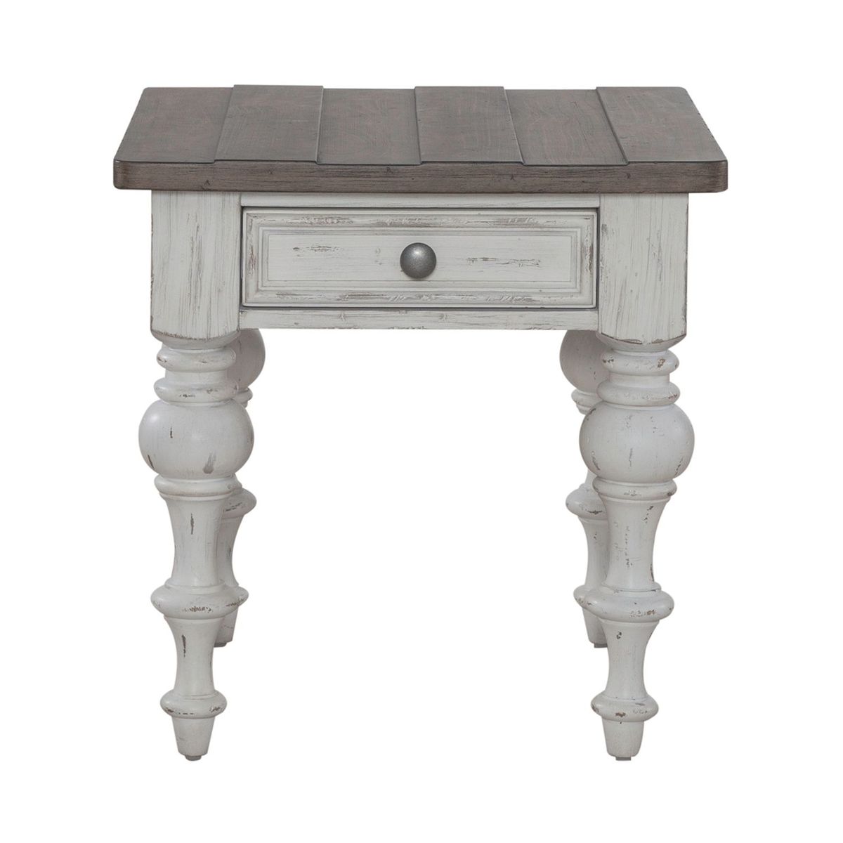 Liberty Furniture River Place End Table in Riverstone White & Tobacco - Luxury Home Furniture (MI)
