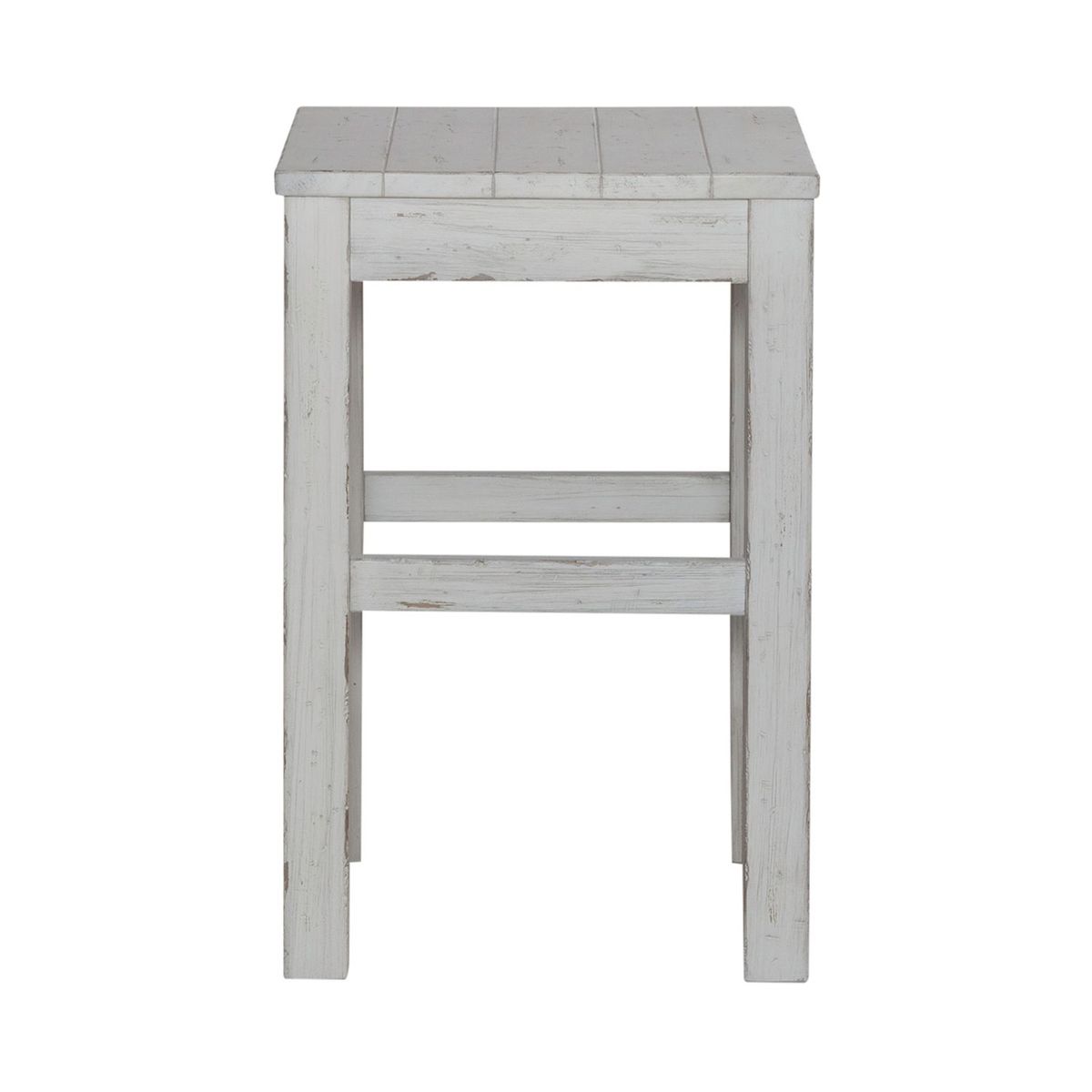 Liberty Furniture River Place Console Stool in Riverstone White & Tobacco