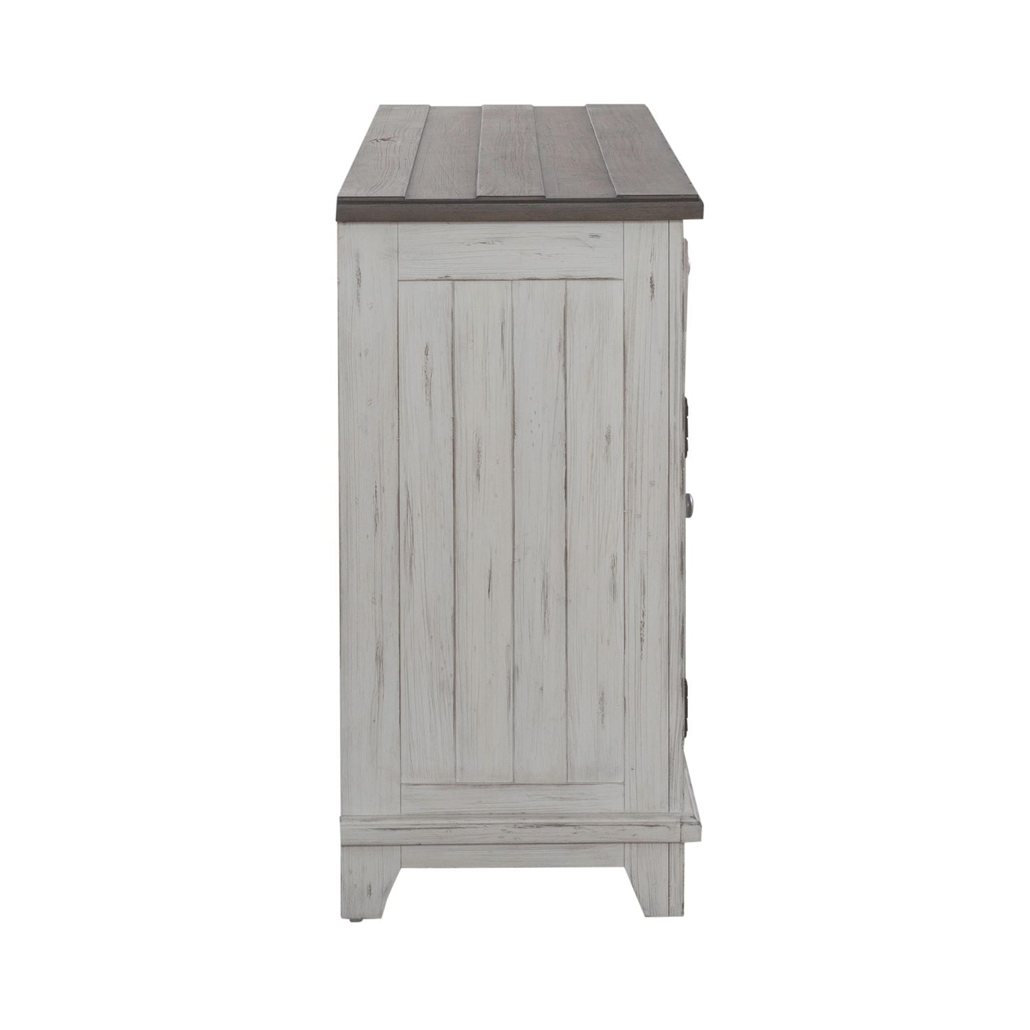 River Place Accent Server in Riverstone White & Tobacco
