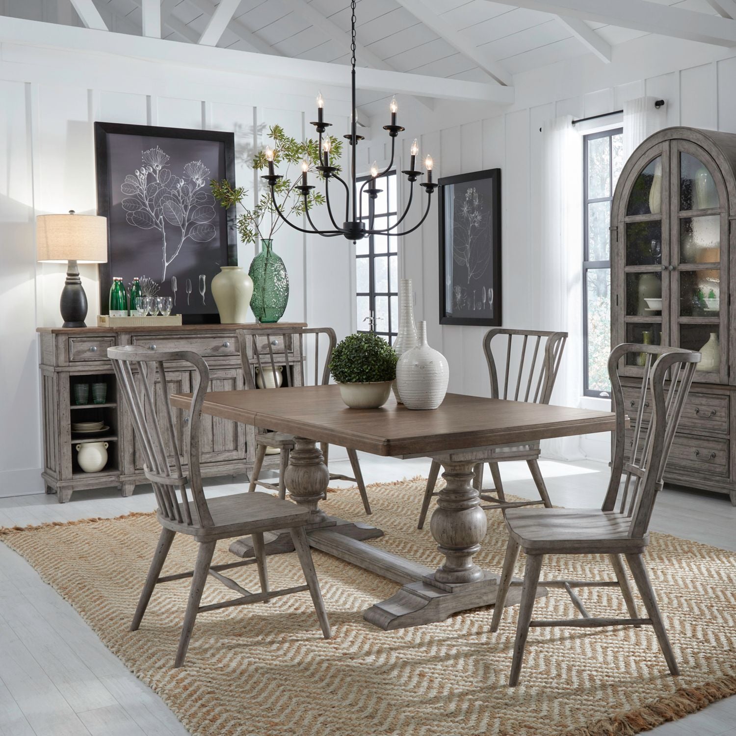 River Place 5 Piece Trestle Table Set image