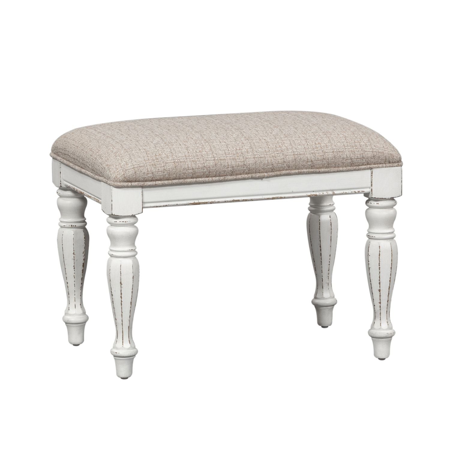 Magnolia Manor Accent Bench in Antique White - Luxury Home Furniture (MI)