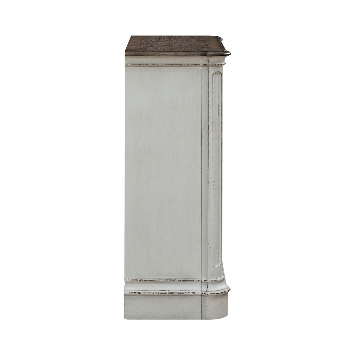 Liberty Furniture Magnolia Manor Accent Cabinet in Antique White & Weathered Bark EST SHIP TIME APPX 4 WEEKS - Luxury Home Furniture (MI)