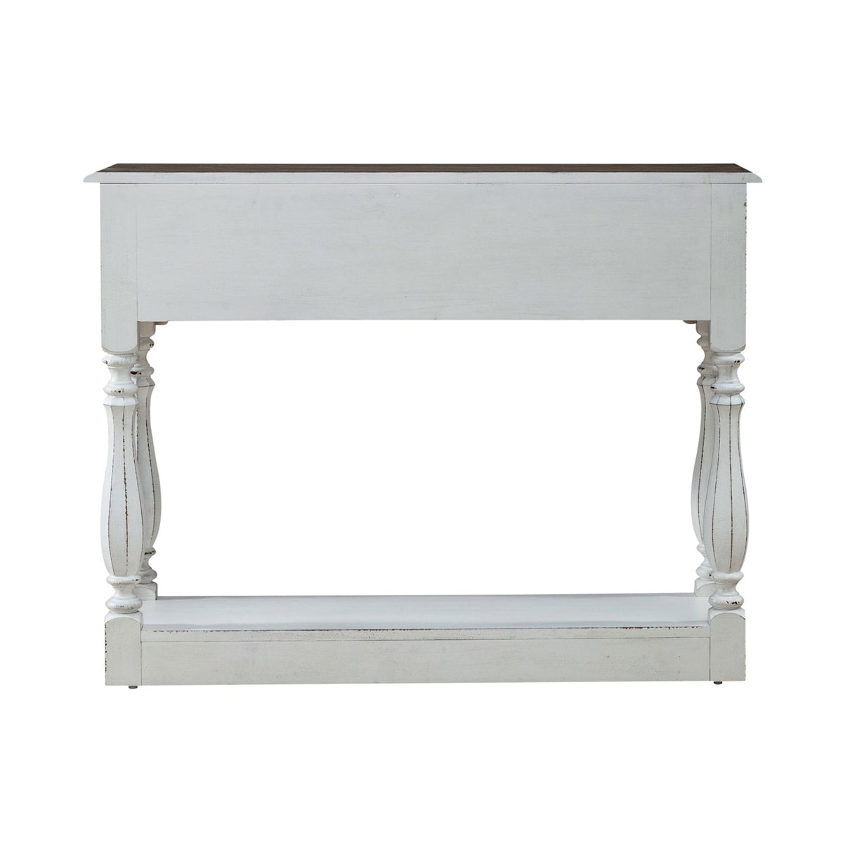 Liberty Furniture Magnolia Manor Hall Console in Antique White & Weathered Bark EST SHIP TIME APPX 4 WEEKS - Luxury Home Furniture (MI)