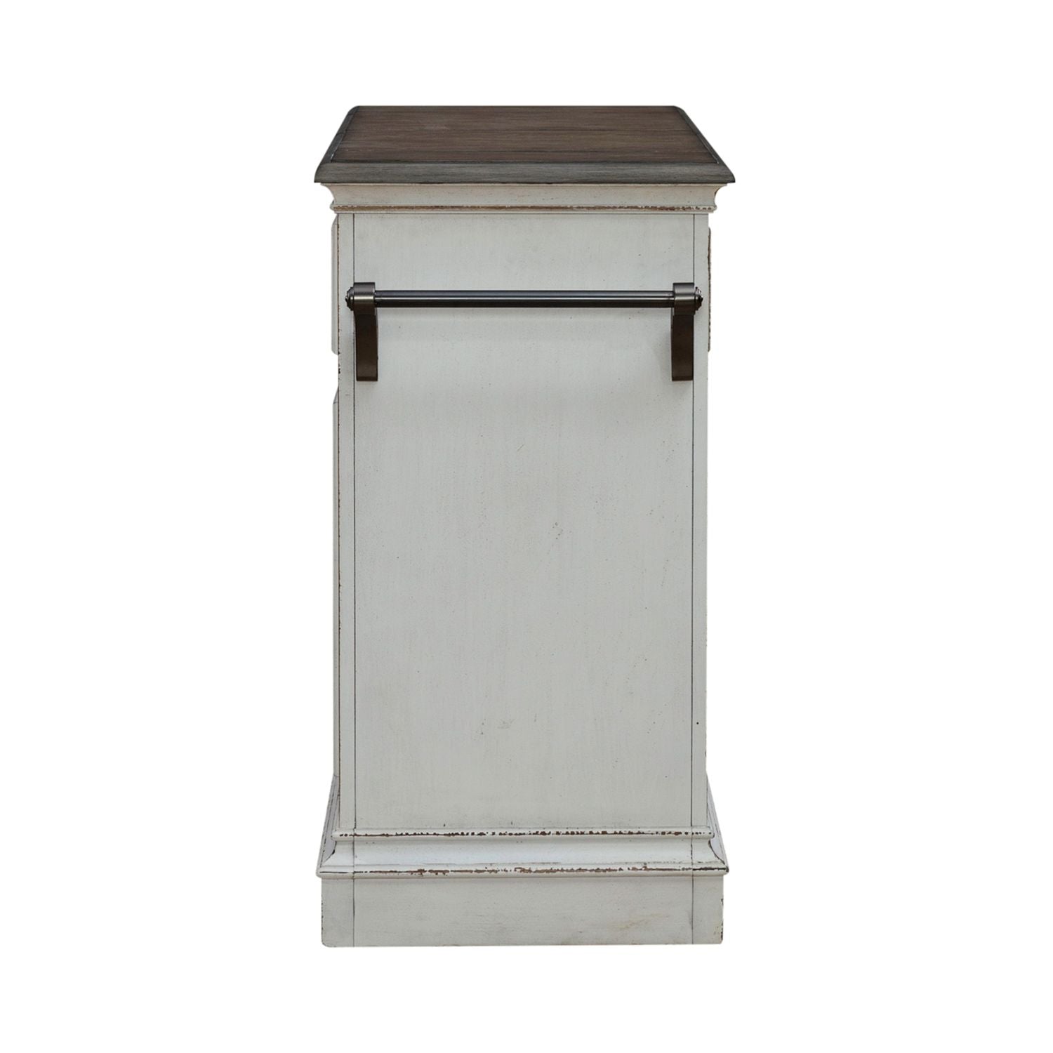 Magnolia Manor Bar Cart in Antique White & Weathered Bark EST SHIP TIME APPX 4 WEEKS - Luxury Home Furniture (MI)