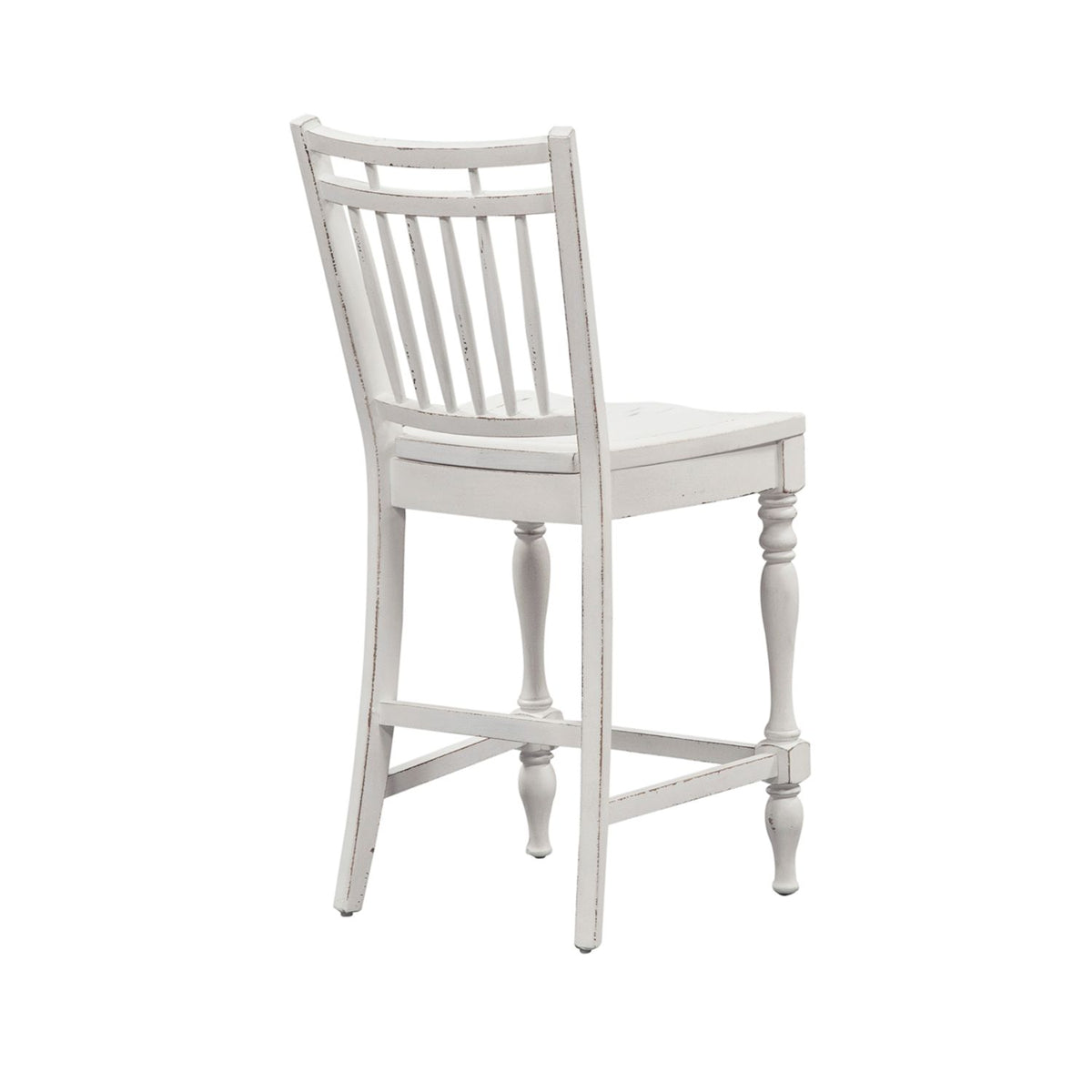 Liberty Furniture Magnolia Manor Spindle Back Counter Chair in Antique White - Luxury Home Furniture (MI)