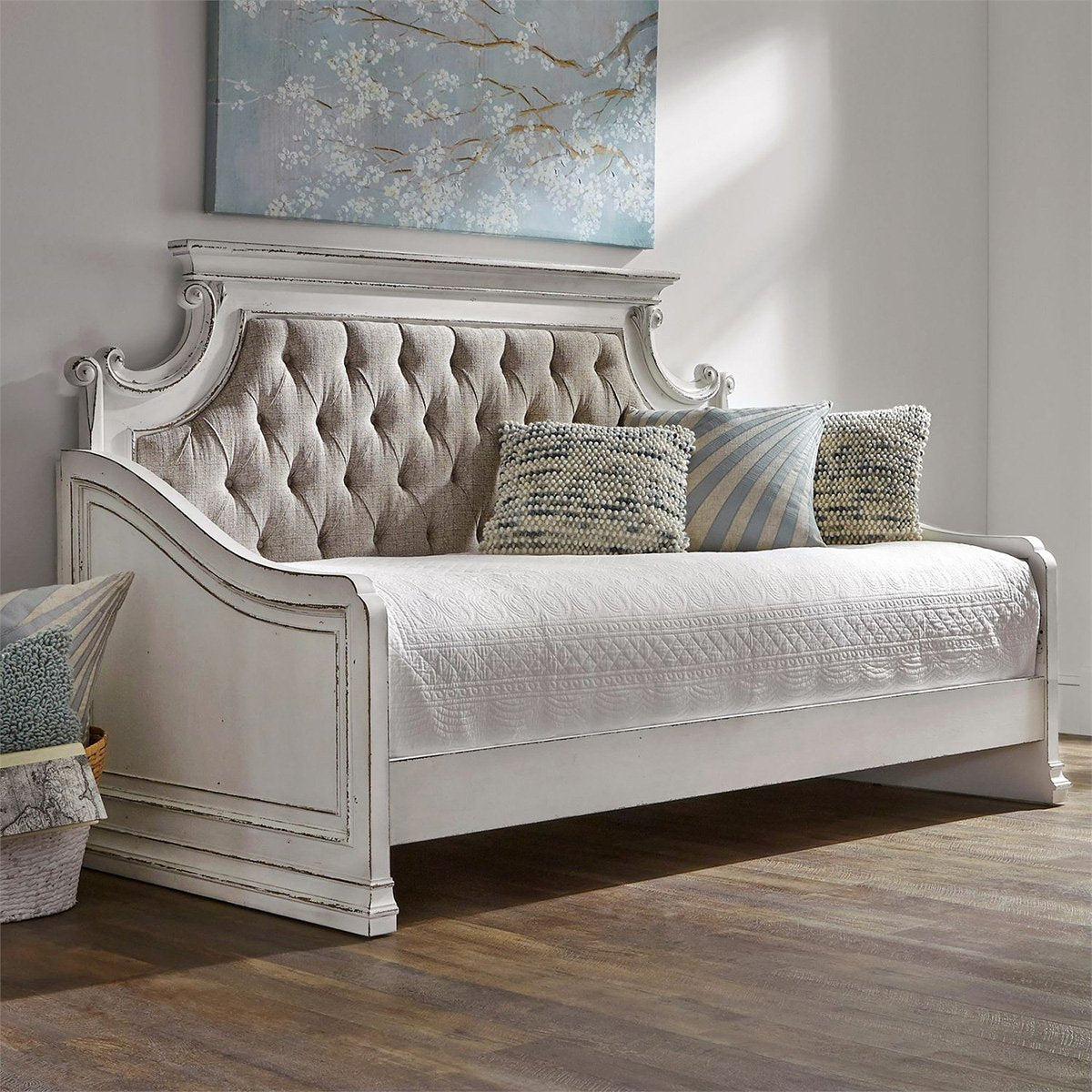 Liberty Magnolia Manor Twin Trundle Daybed in Antique White - Luxury Home Furniture (MI)