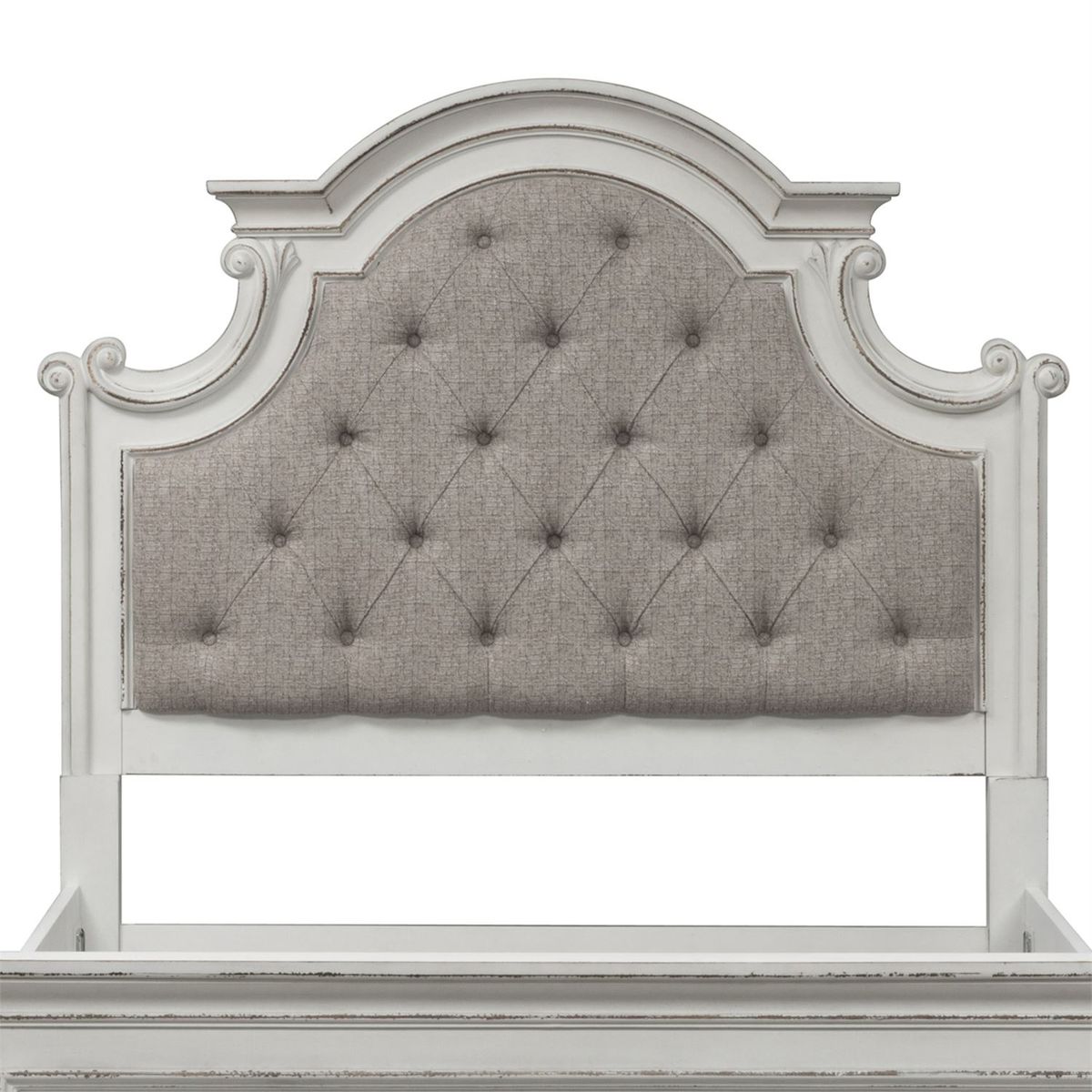 Liberty Magnolia Manor King Upholstered Panel Headboard in Antique White - Luxury Home Furniture (MI)