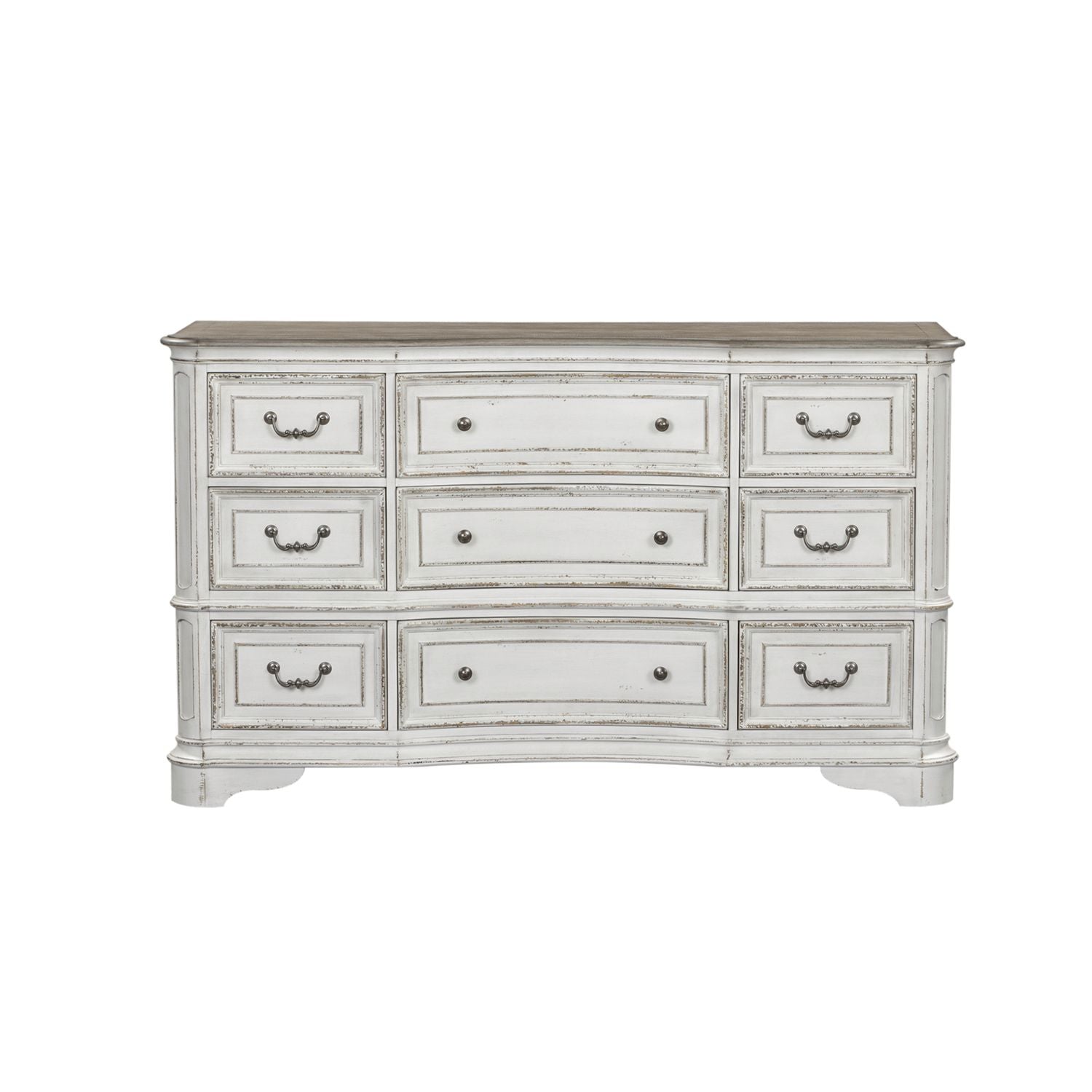Magnolia Manor Leg 9 Drawer Dresser in Antique White image