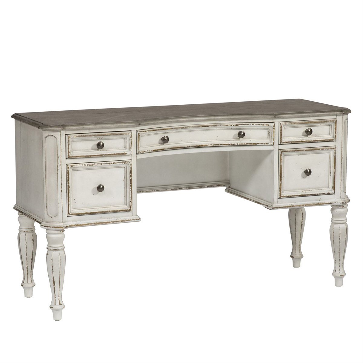 Liberty Magnolia Manor Vanity Desk in Antique White - Luxury Home Furniture (MI)