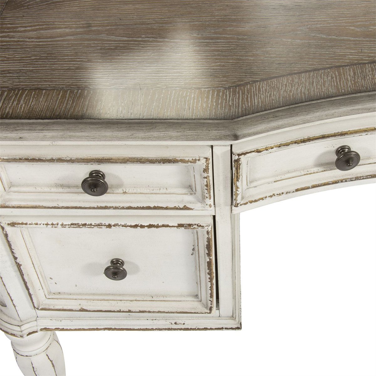 Liberty Magnolia Manor Vanity Desk in Antique White - Luxury Home Furniture (MI)